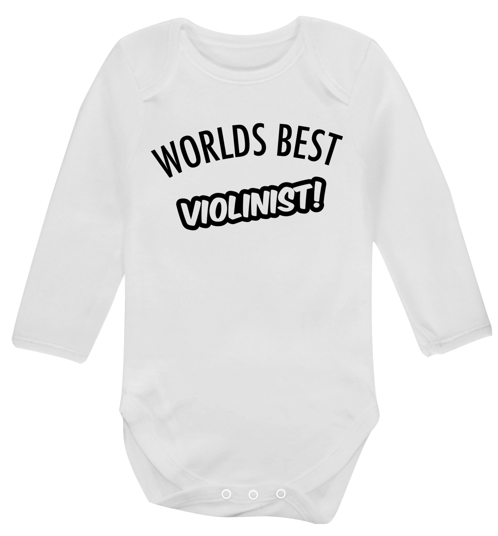 Worlds best violinist Baby Vest long sleeved white 6-12 months