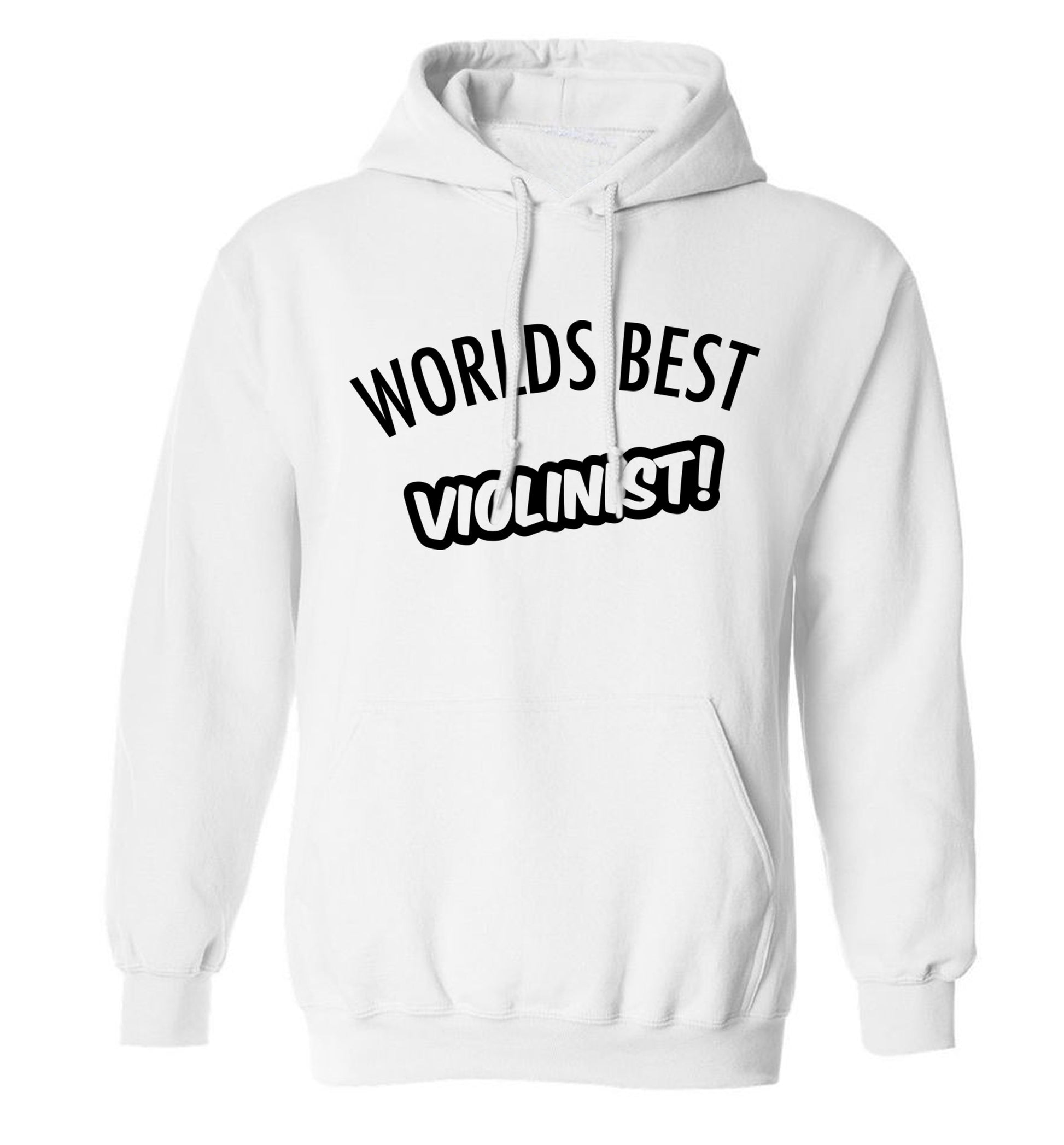 Worlds best violinist adults unisex white hoodie 2XL