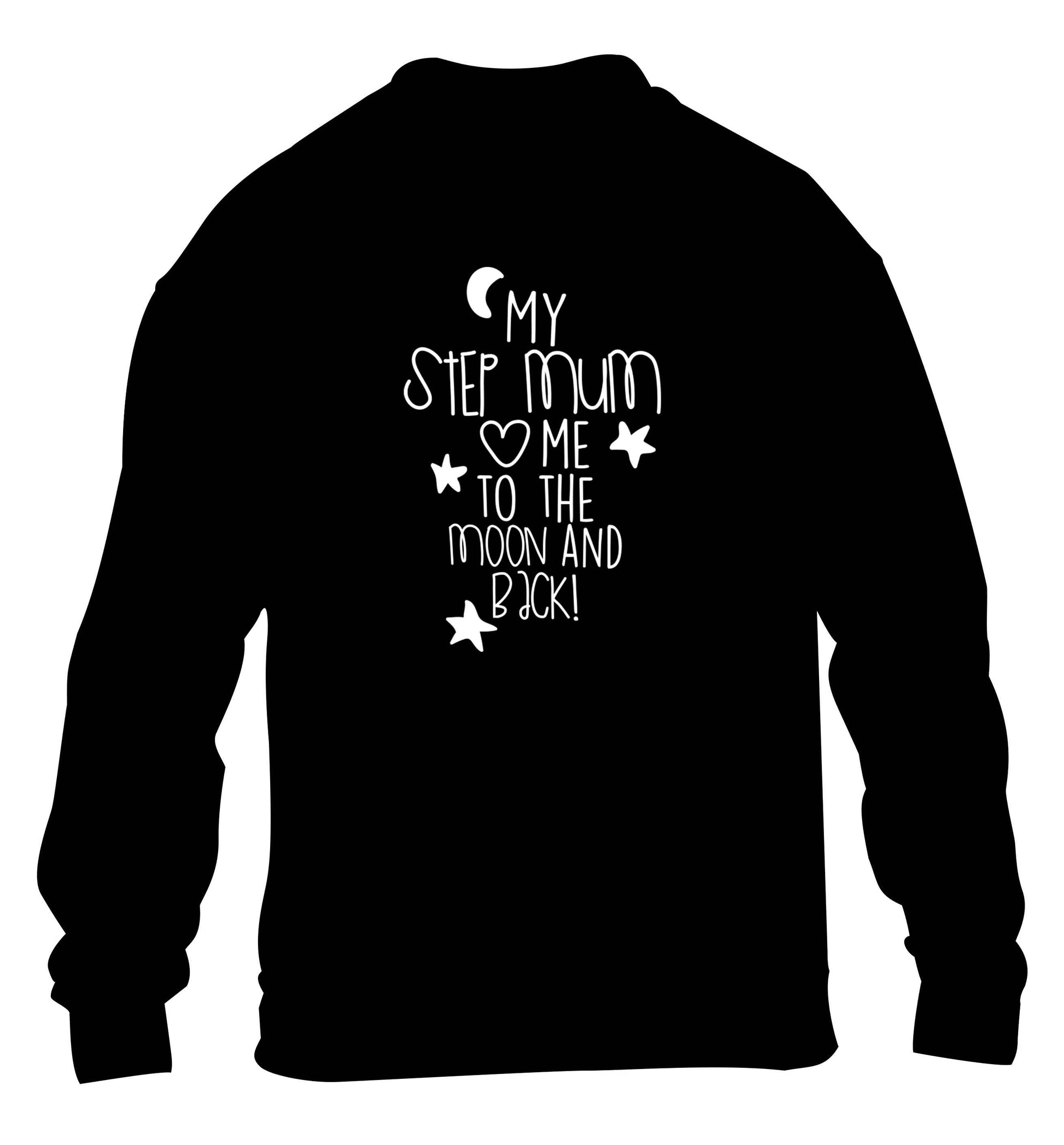 My step-mum loves me to the moon and back children's black sweater 12-13 Years