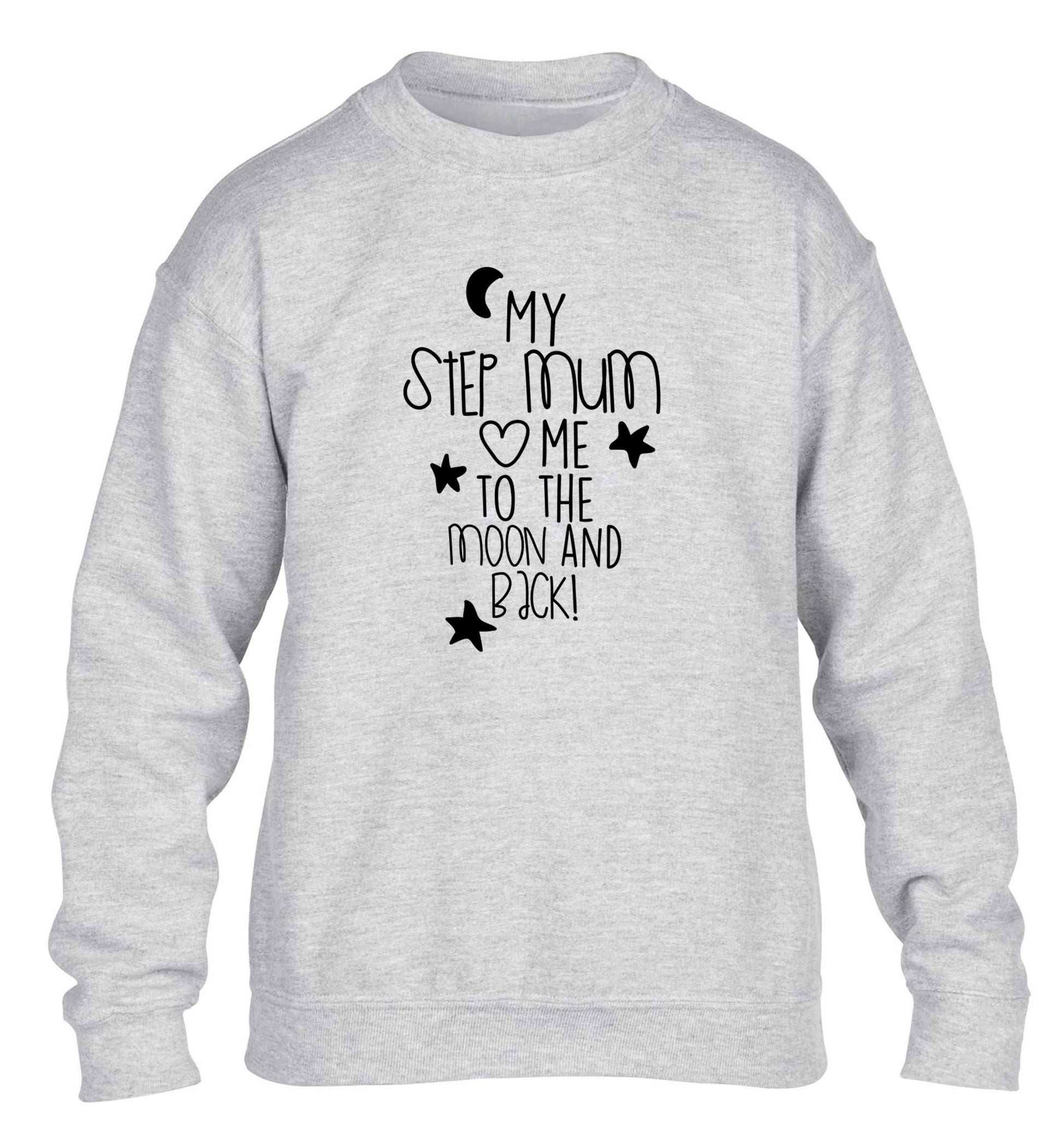 My step-mum loves me to the moon and back children's grey sweater 12-13 Years