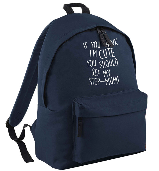 My step-mum loves me to the moon and back navy childrens backpack
