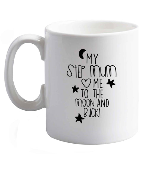 10 oz My step-mum loves me to the moon and back ceramic mug right handed