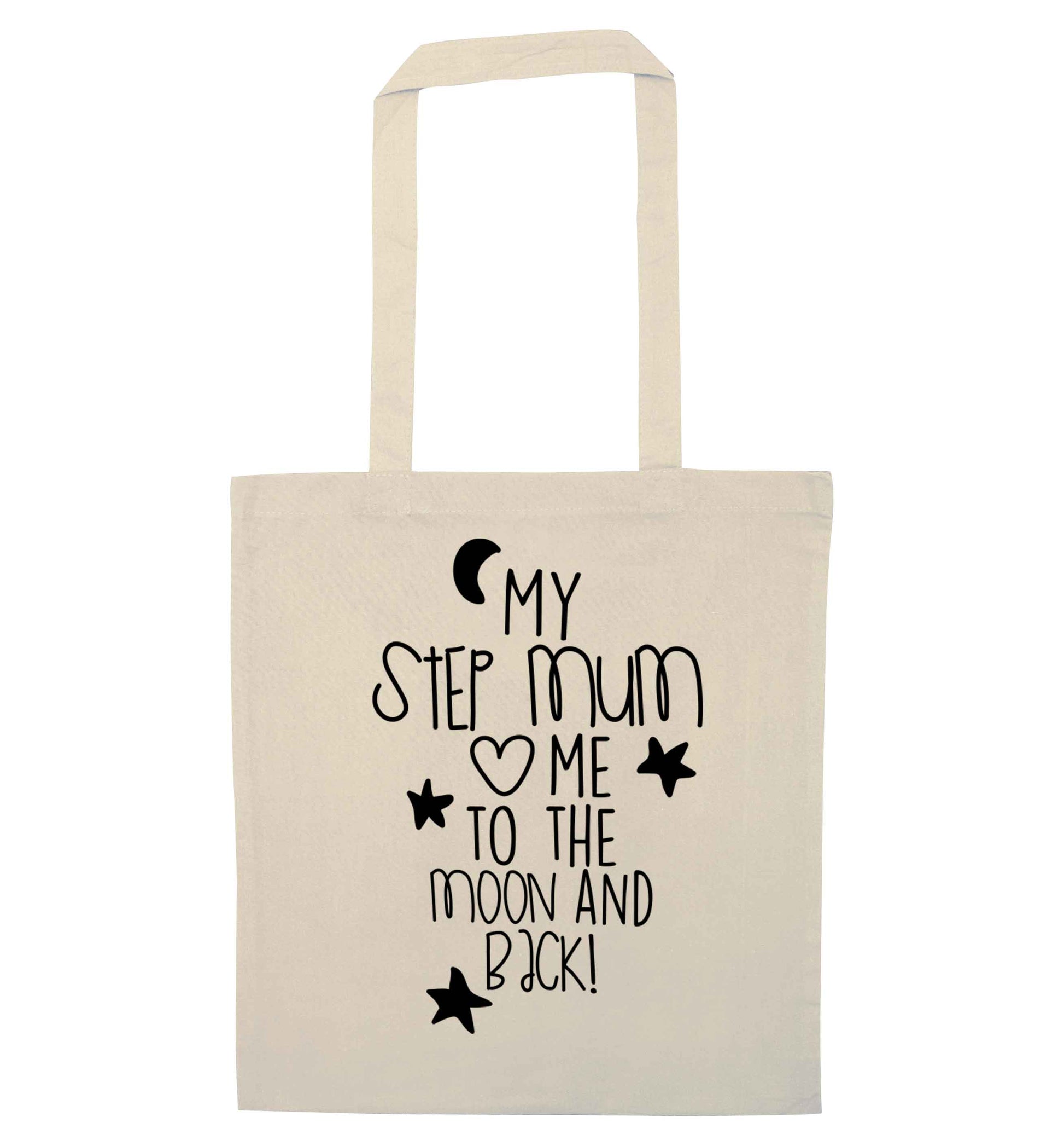 My step-mum loves me to the moon and back natural tote bag