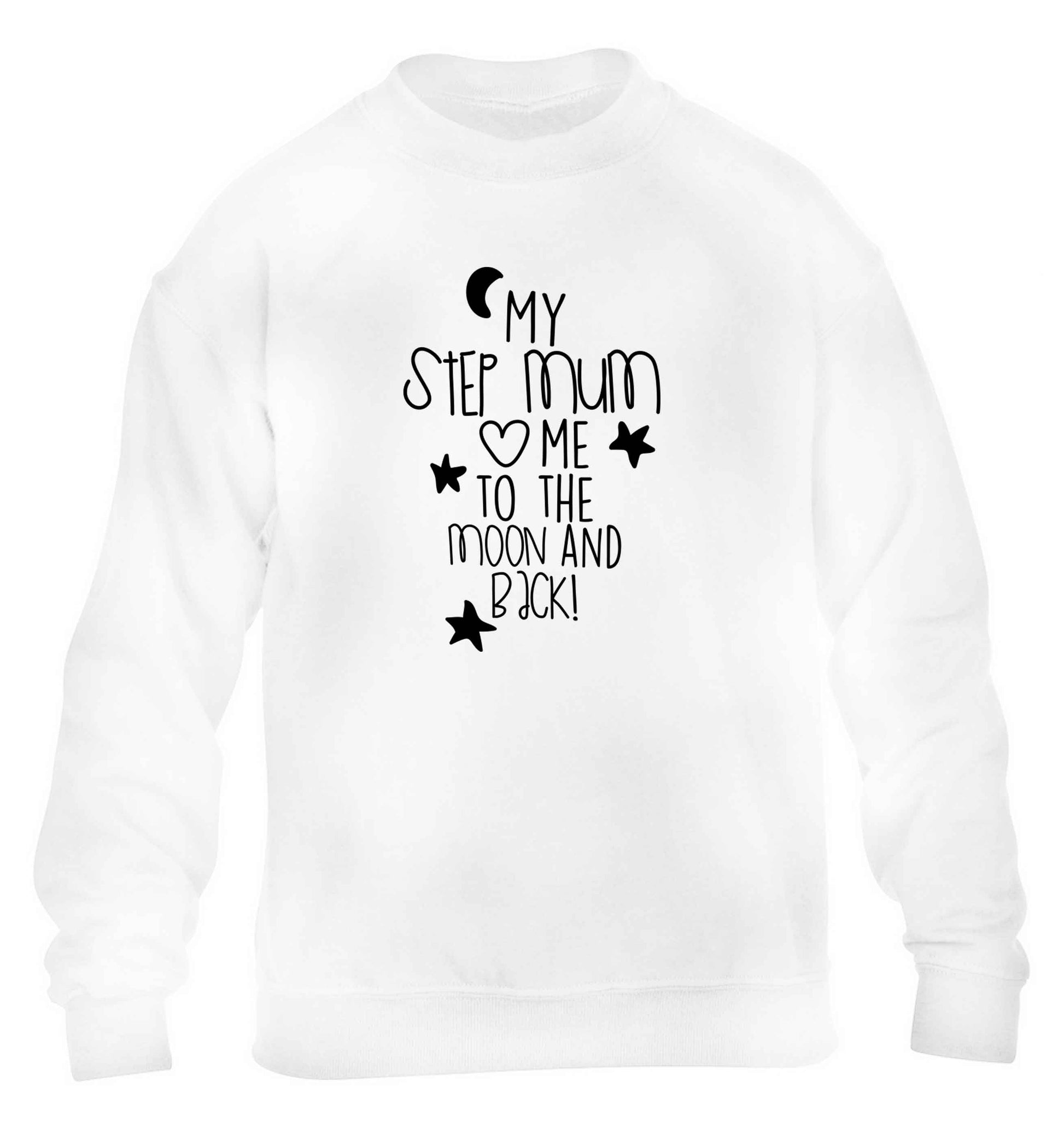 My step-mum loves me to the moon and back children's white sweater 12-13 Years