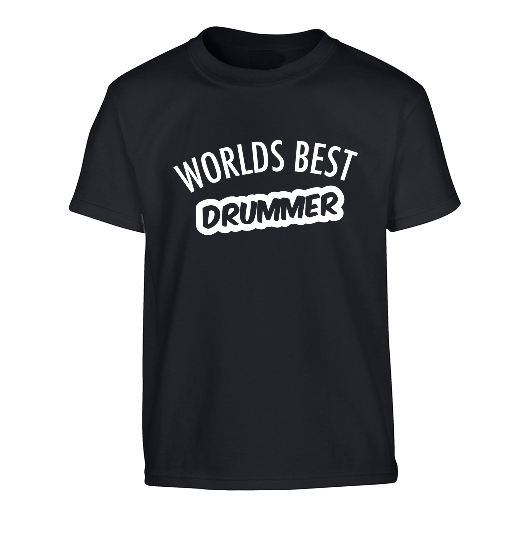 Worlds best drummer Children's black Tshirt 12-13 Years