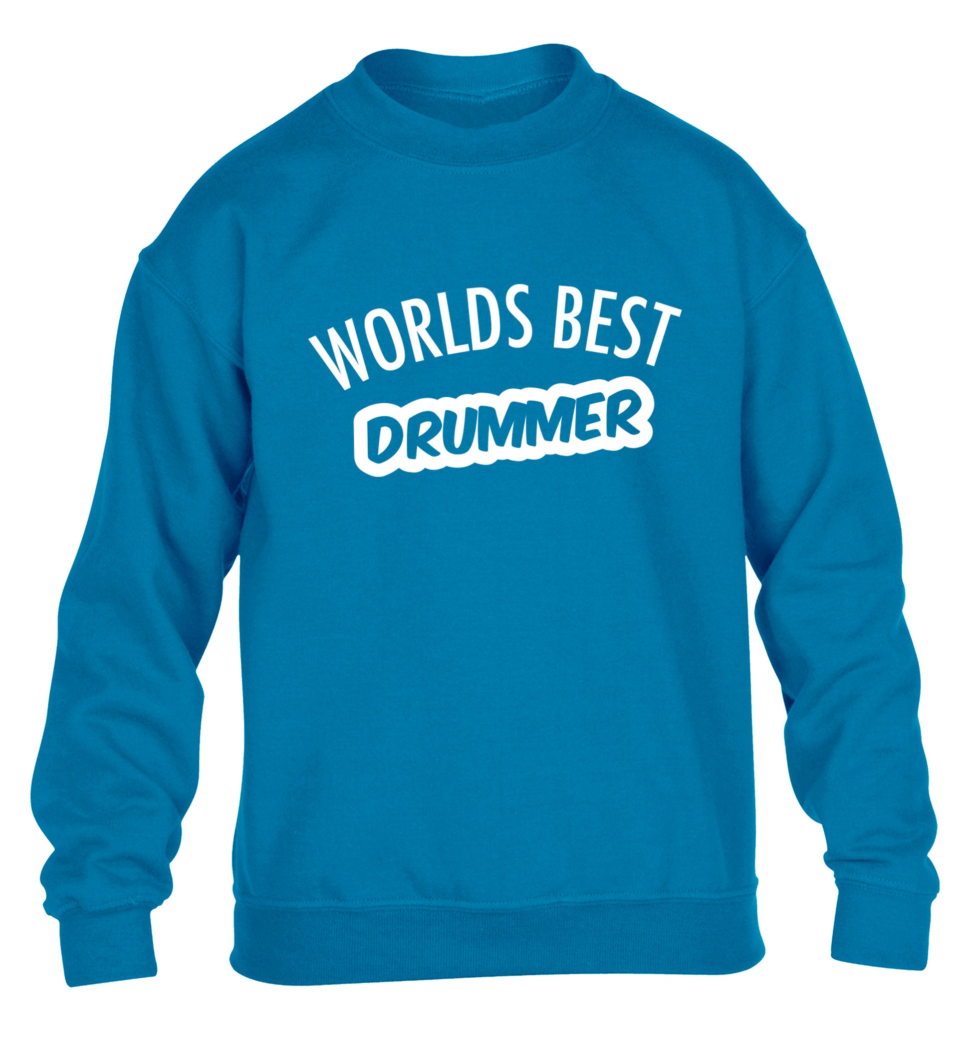 Worlds best drummer children's blue sweater 12-13 Years