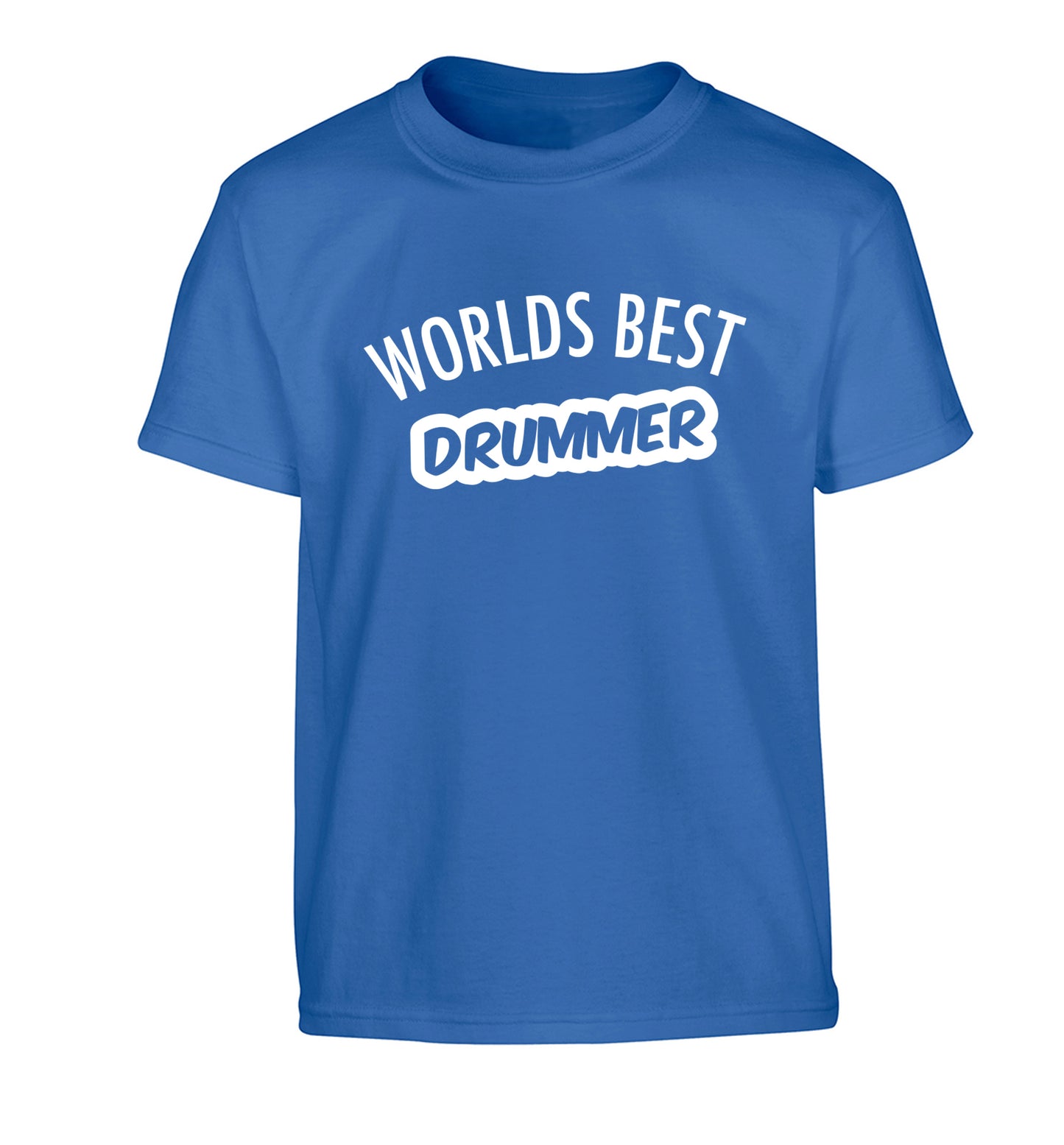 Worlds best drummer Children's blue Tshirt 12-13 Years