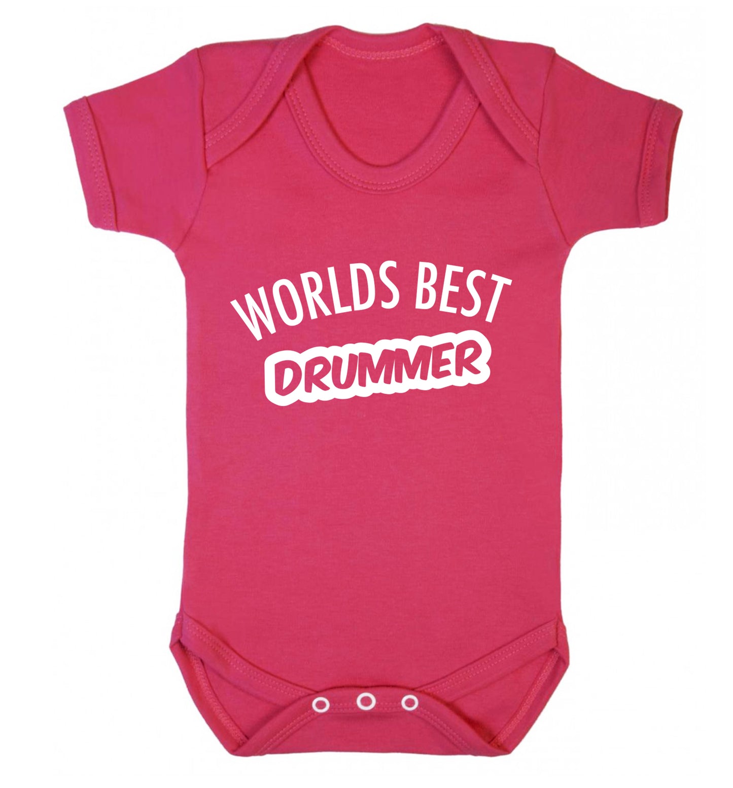 Worlds best drummer Baby Vest dark pink 18-24 months