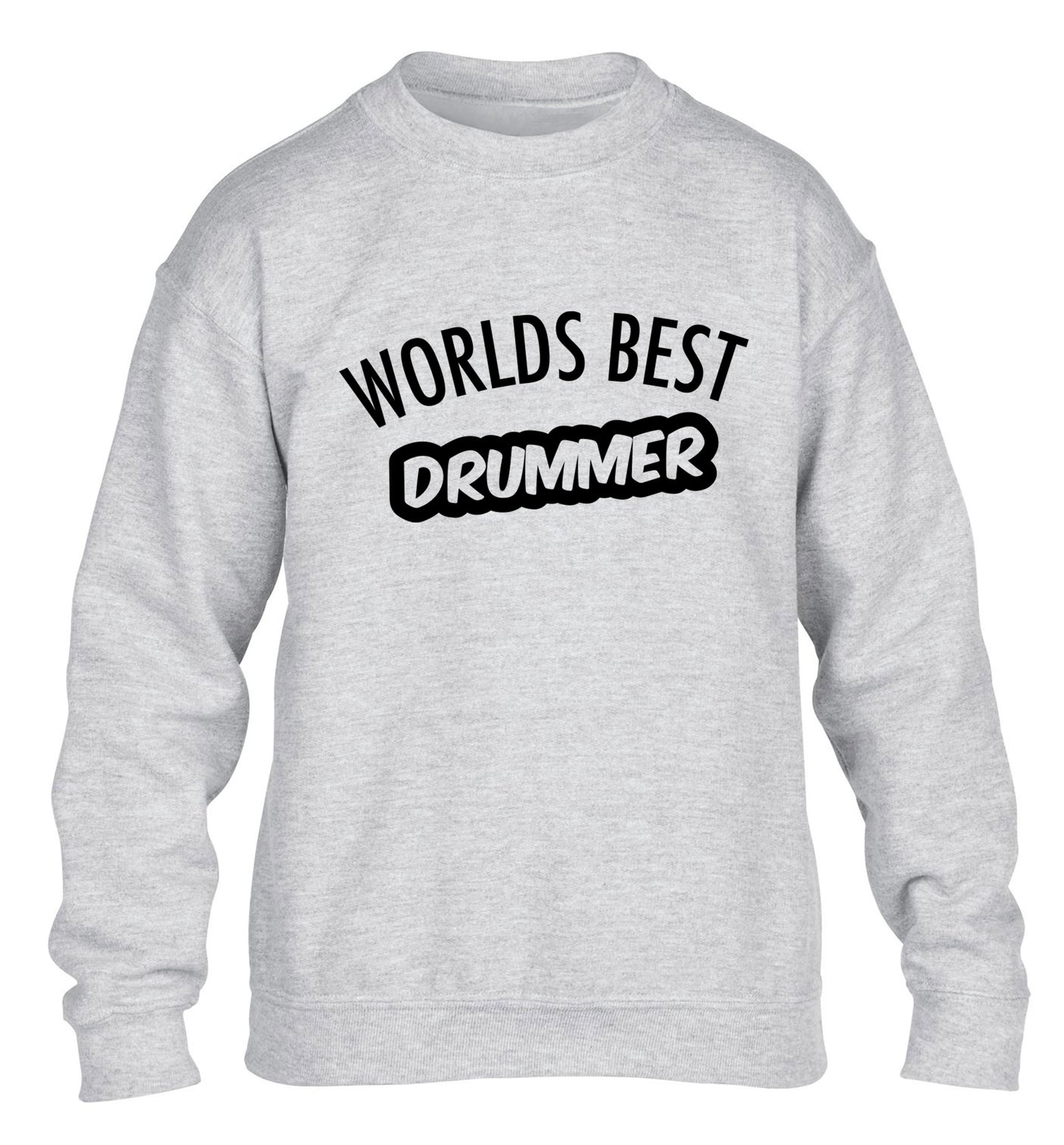 Worlds best drummer children's grey sweater 12-13 Years