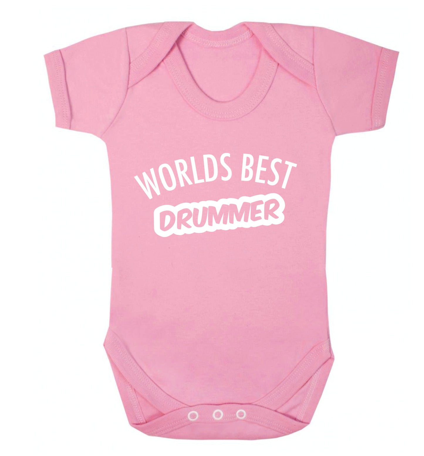 Worlds best drummer Baby Vest pale pink 18-24 months
