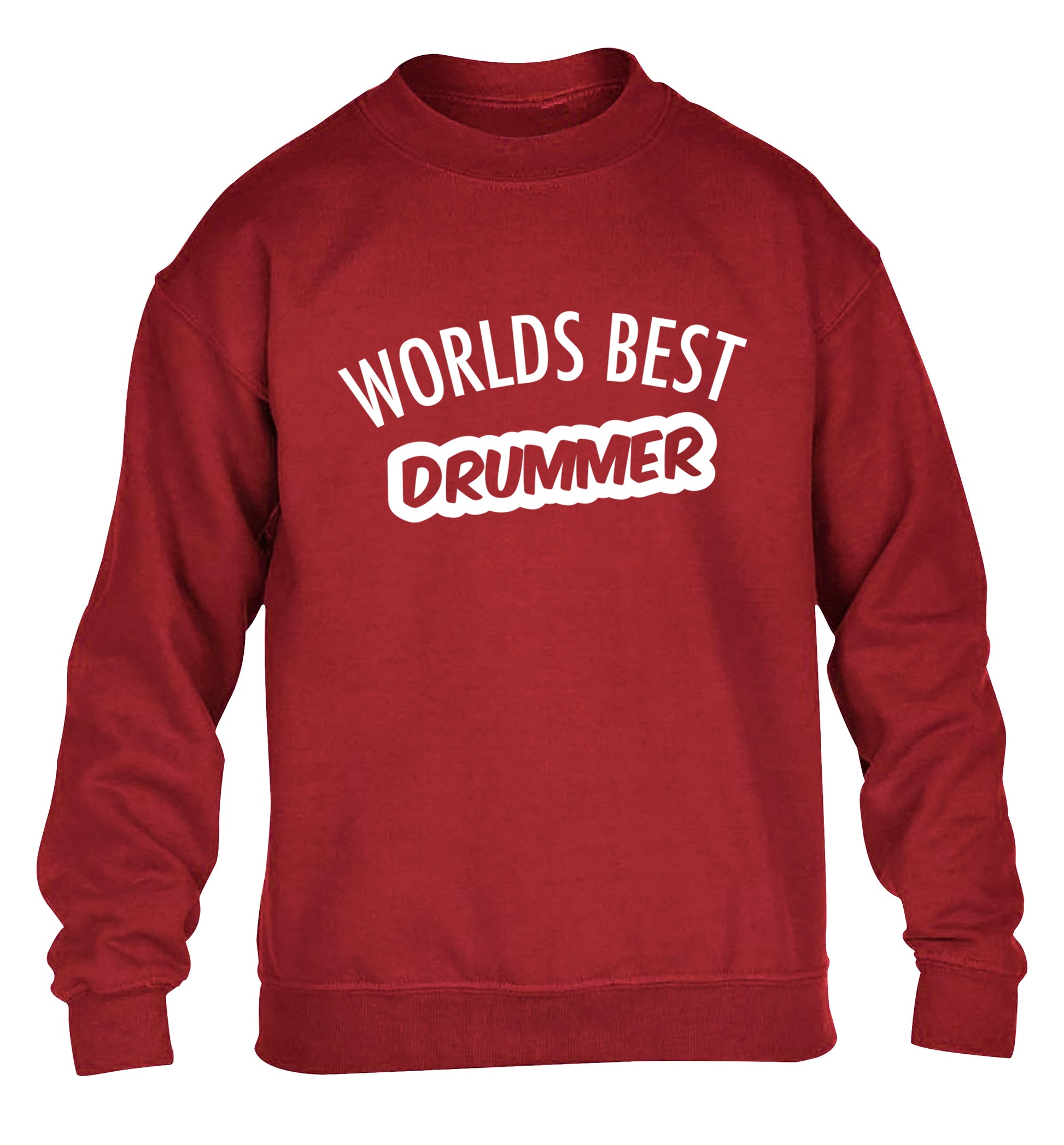 Worlds best drummer children's grey sweater 12-13 Years