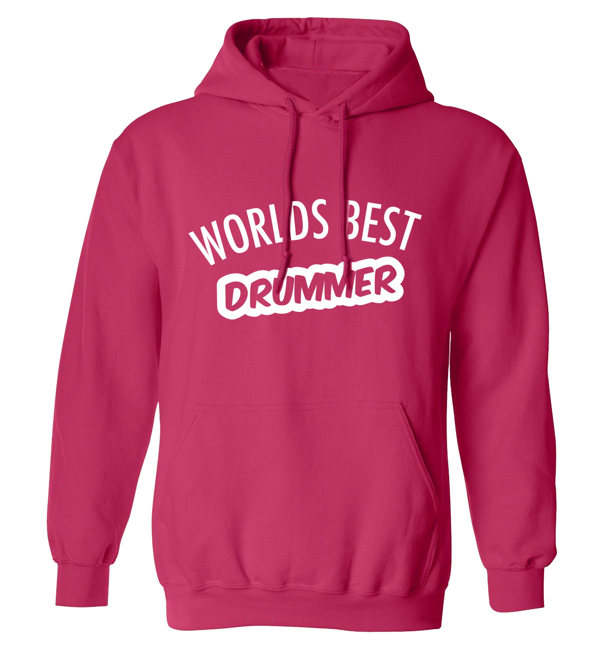 Worlds best drummer adults unisex pink hoodie 2XL