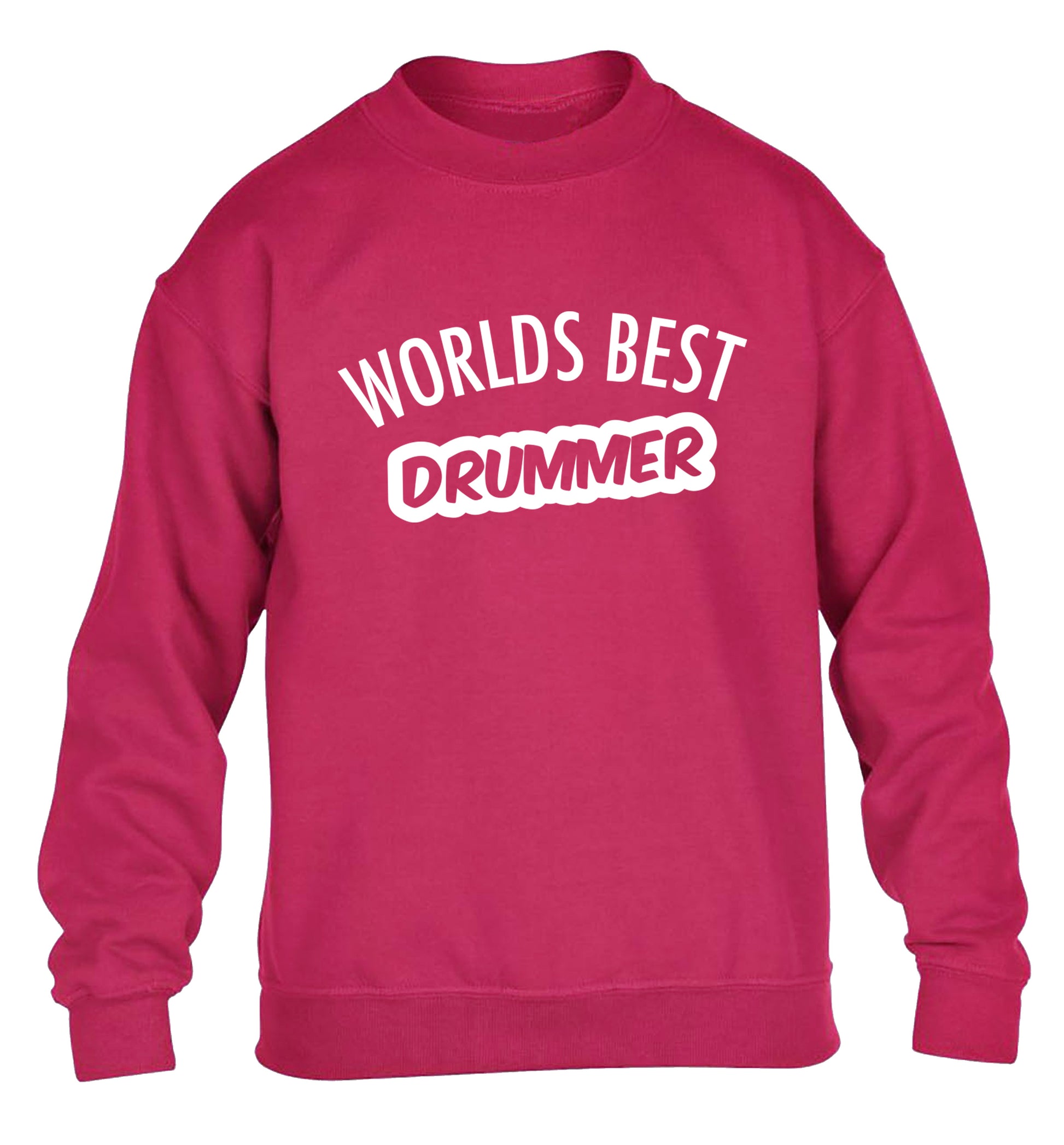 Worlds best drummer children's pink sweater 12-13 Years