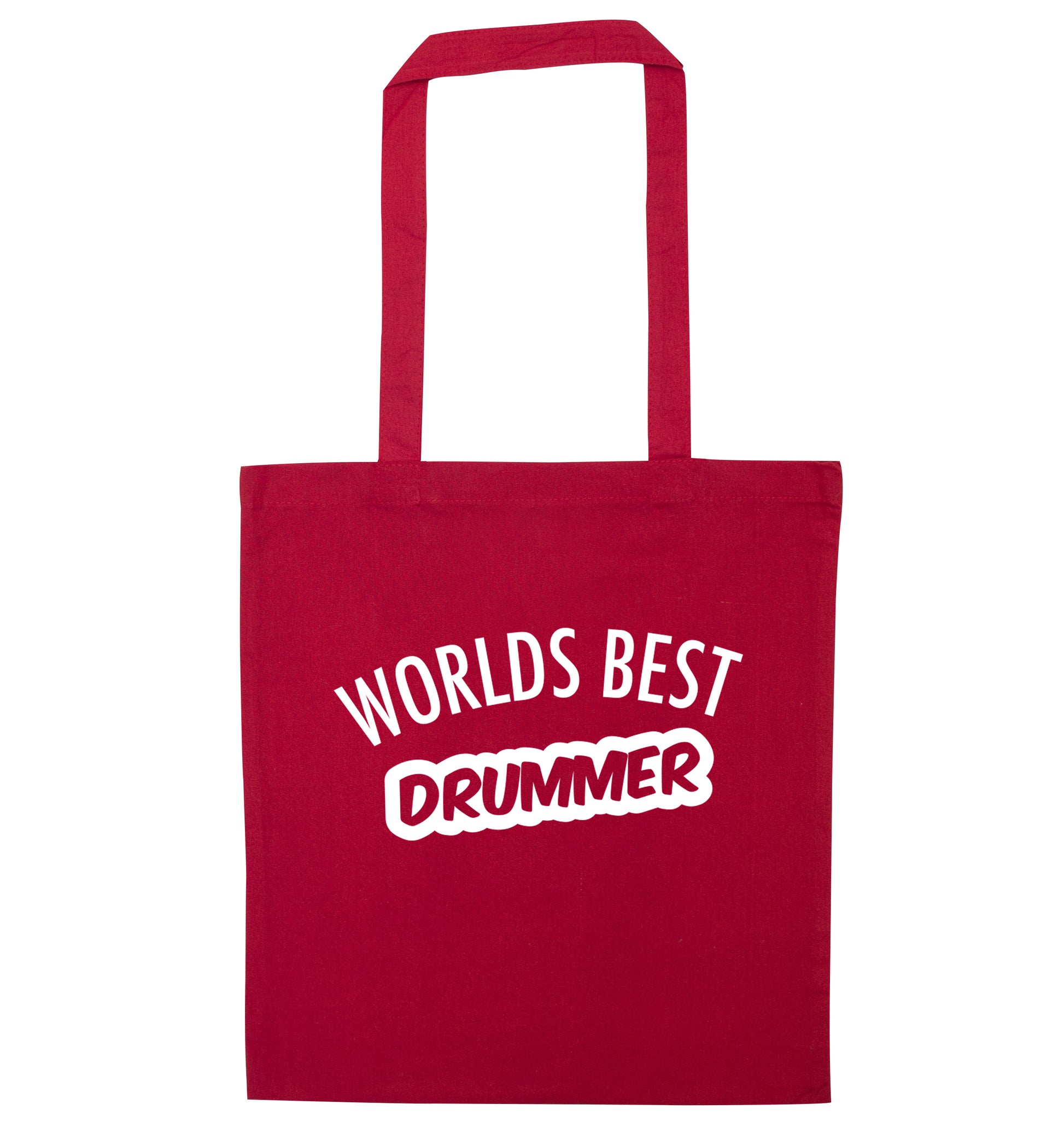 Worlds best drummer red tote bag
