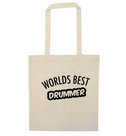 Worlds best drummer natural tote bag
