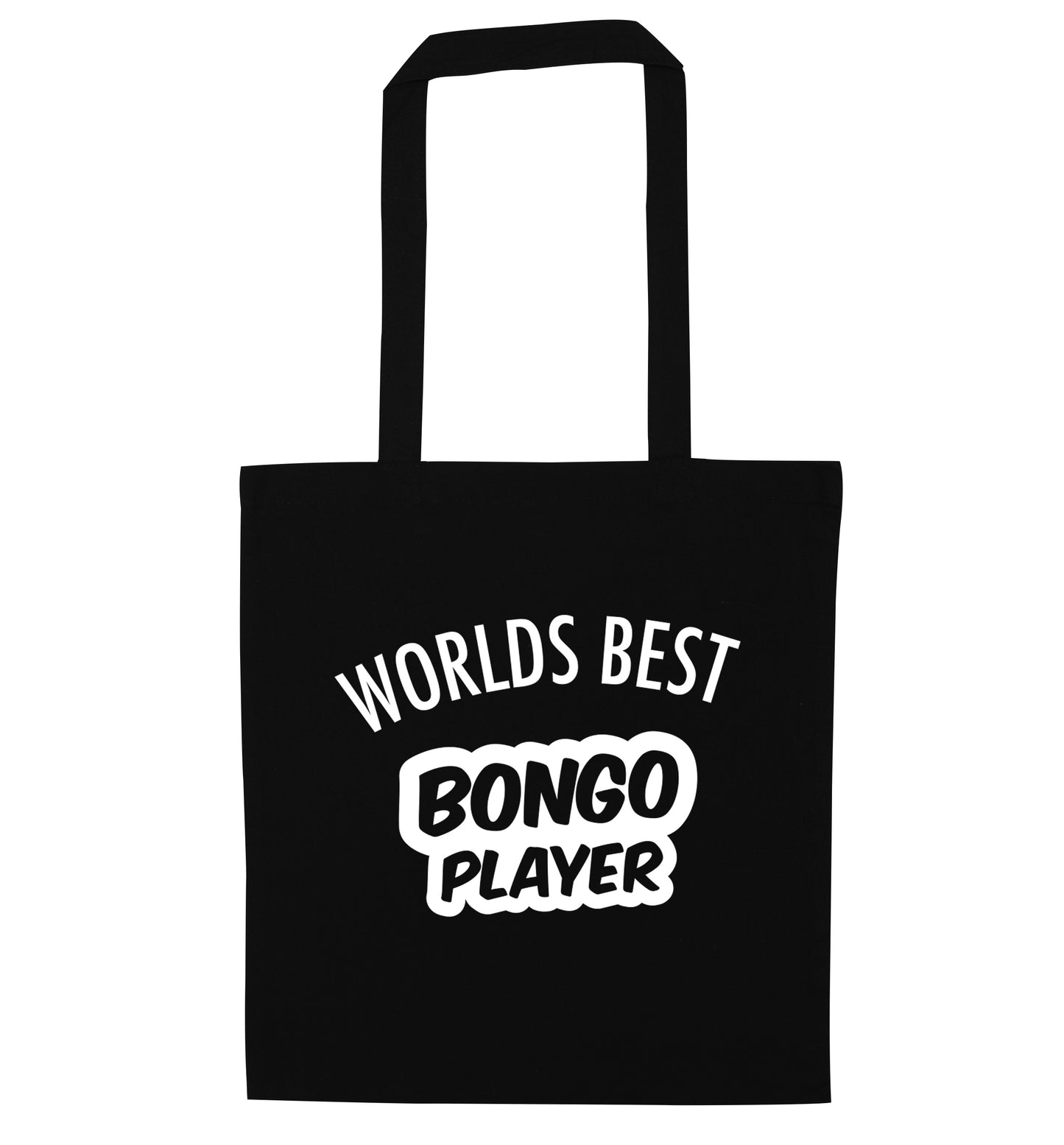 Worlds best bongo player black tote bag