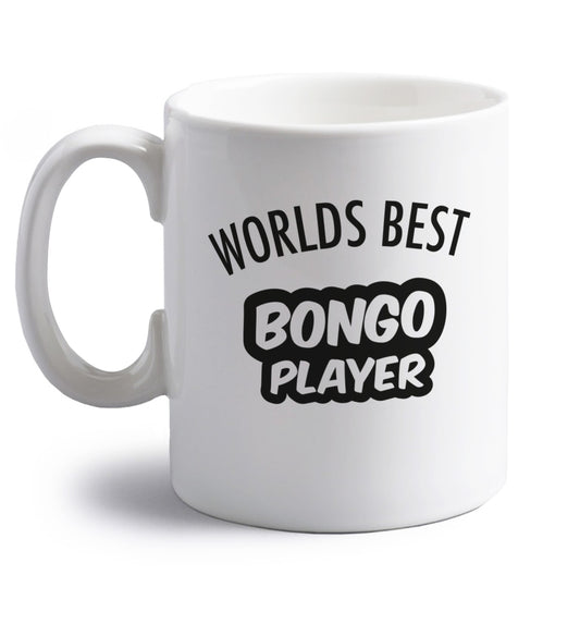 Worlds best bongo player right handed white ceramic mug 