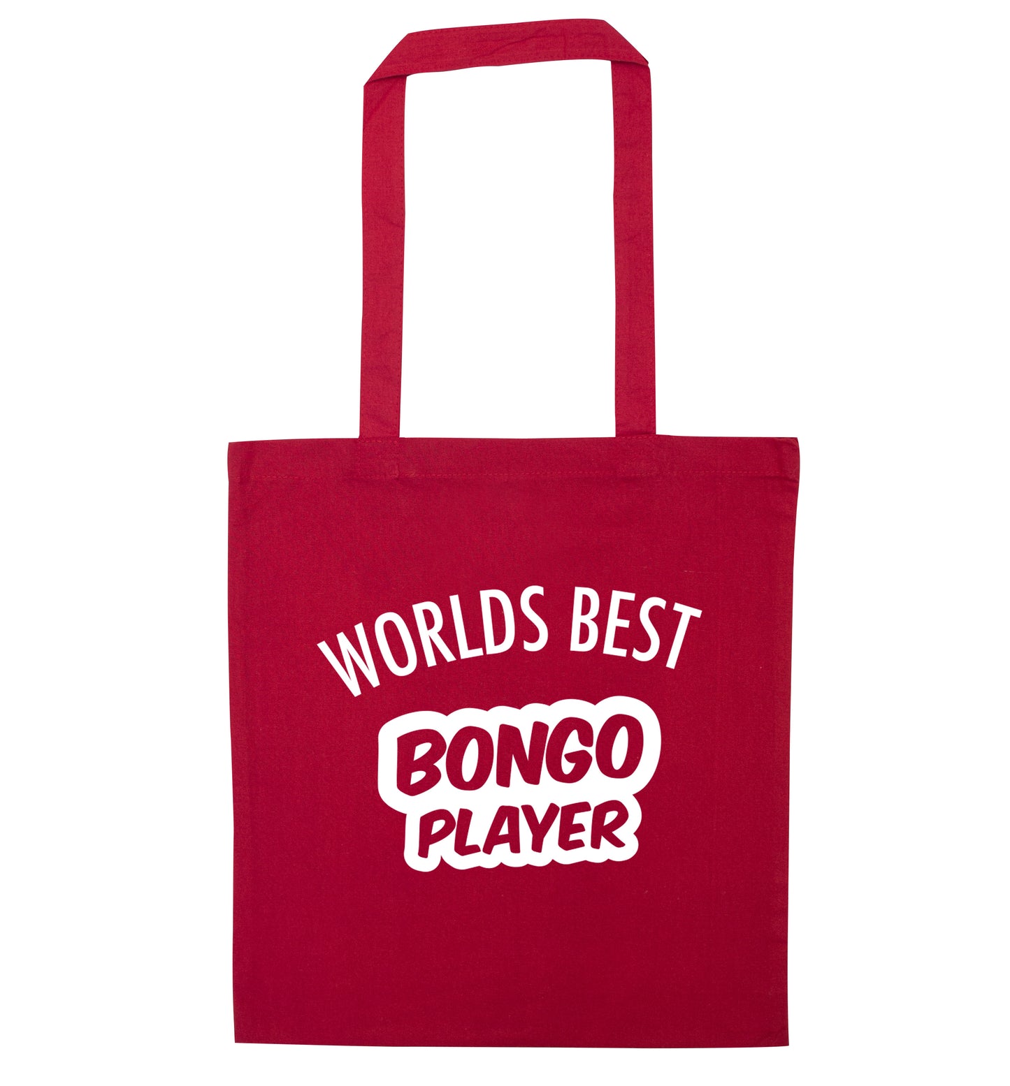 Worlds best bongo player red tote bag