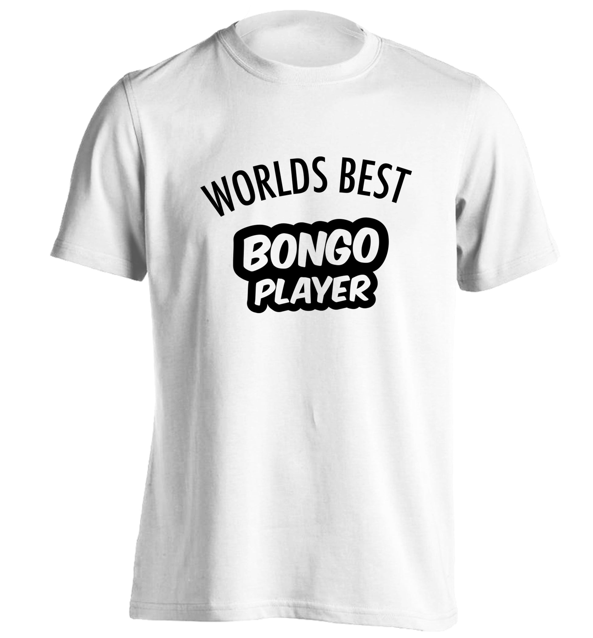 Worlds best bongo player adults unisex white Tshirt 2XL