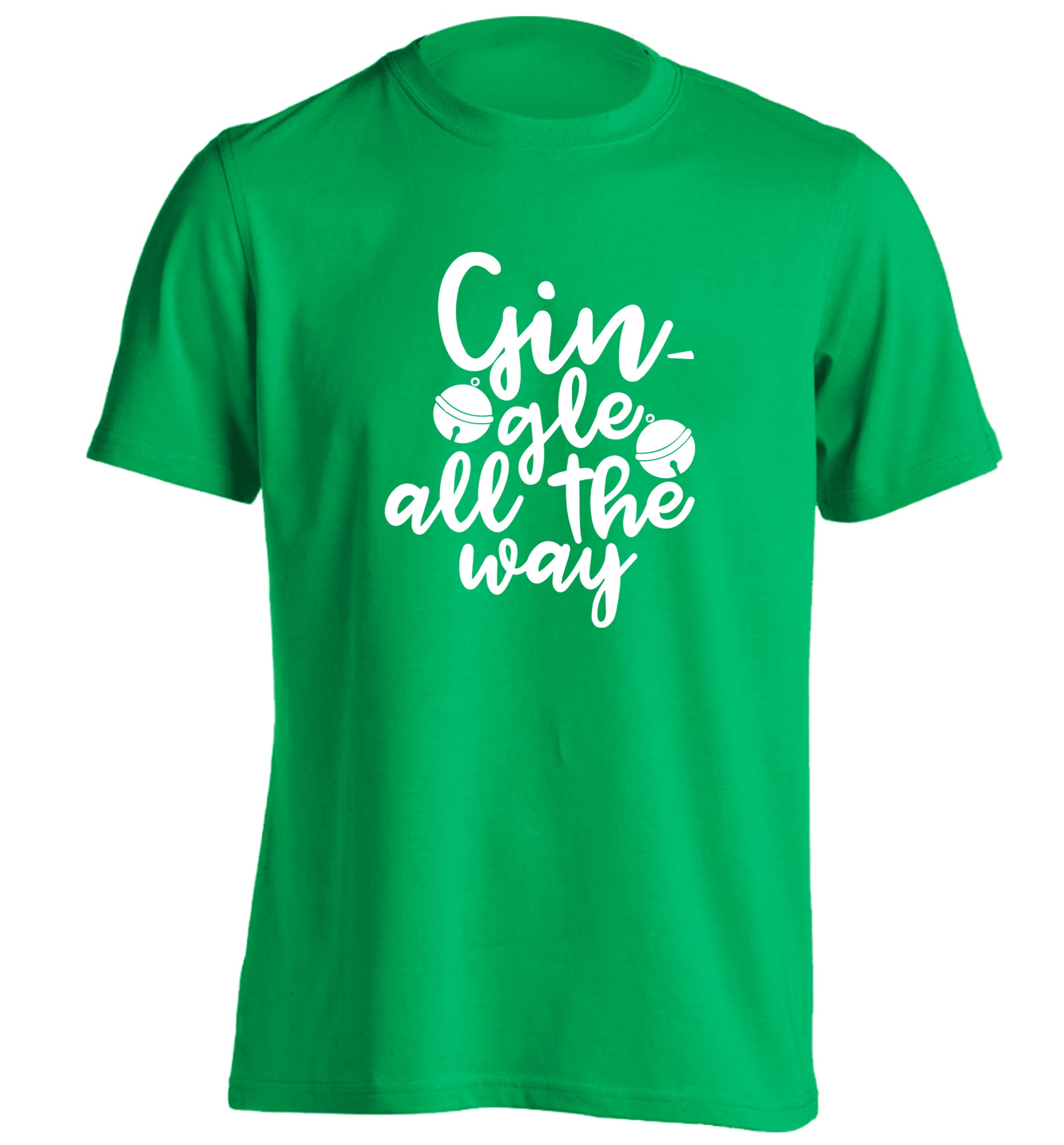 Gin-gle all the way adults unisex green Tshirt 2XL