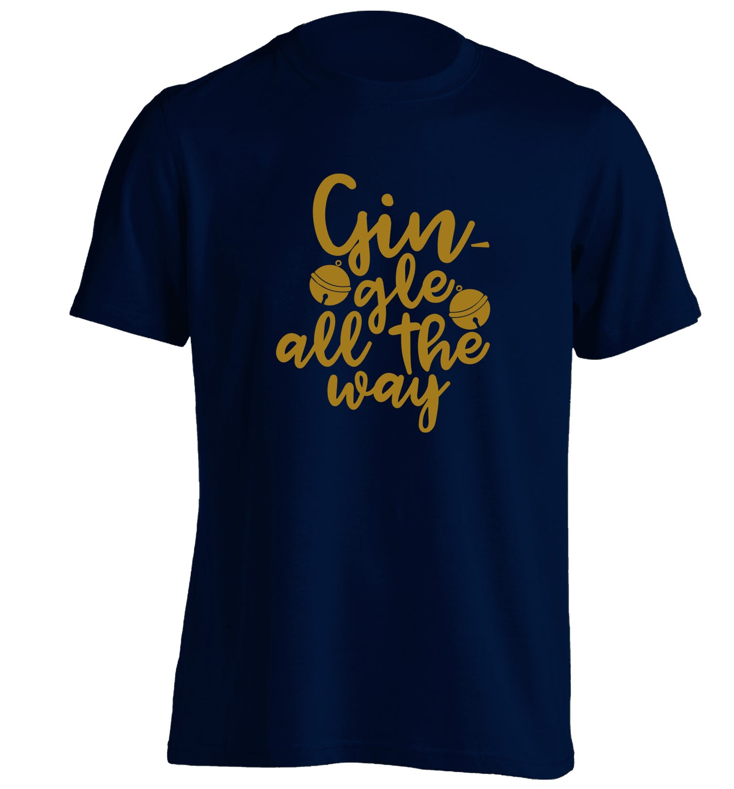 Gin-gle all the way adults unisex navy Tshirt 2XL