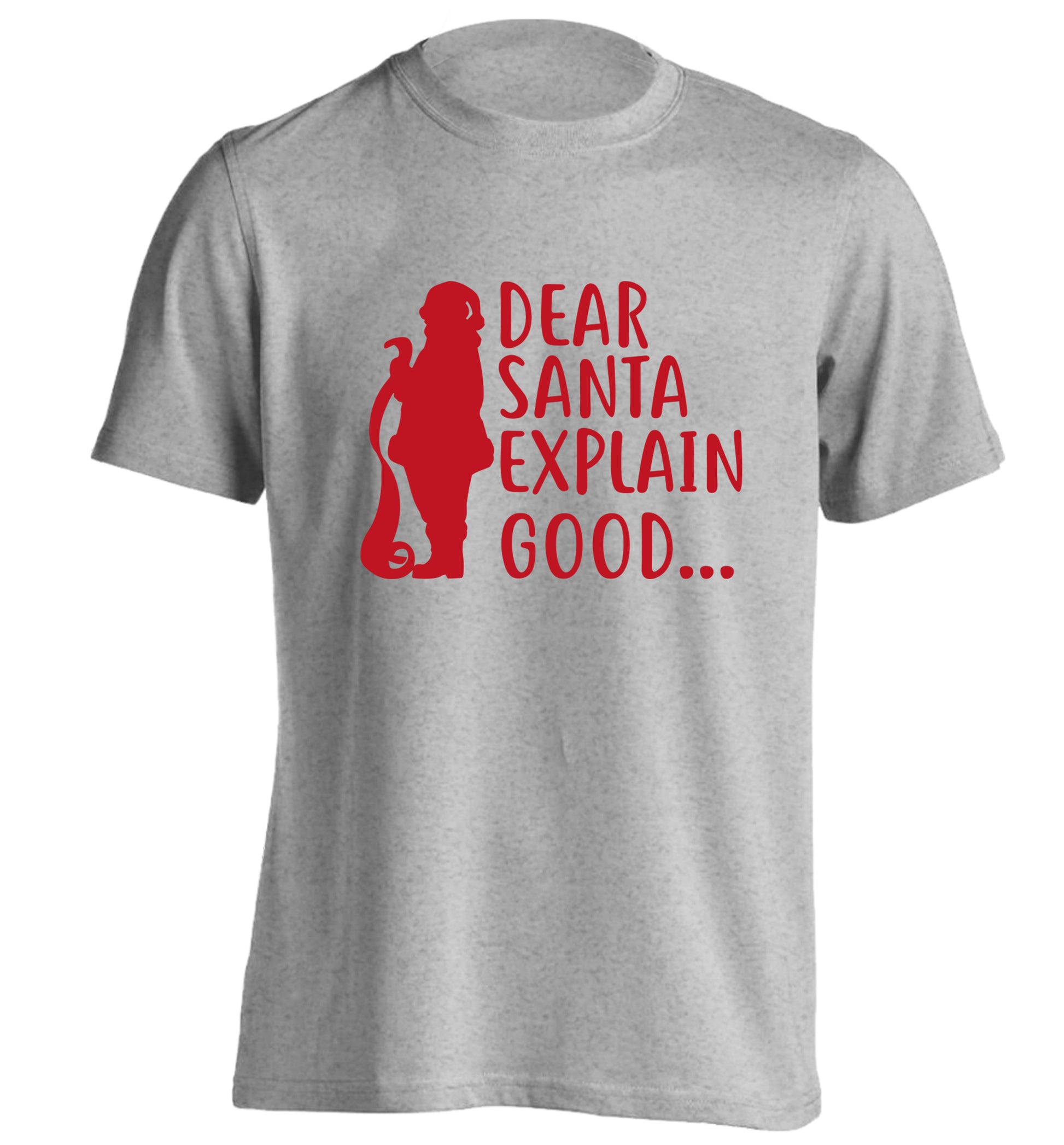 Dear Santa explain good... adults unisex grey Tshirt 2XL