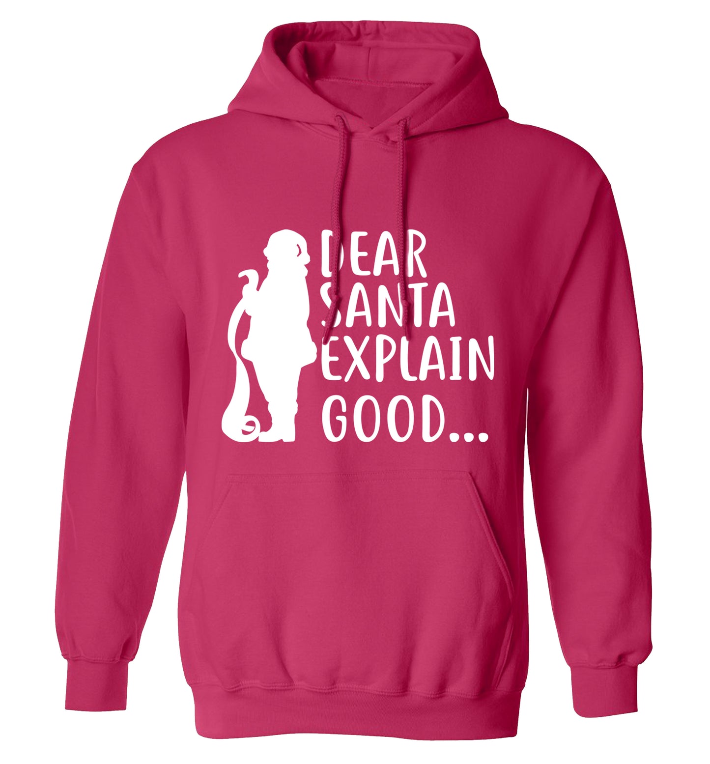 Dear Santa explain good... adults unisex pink hoodie 2XL