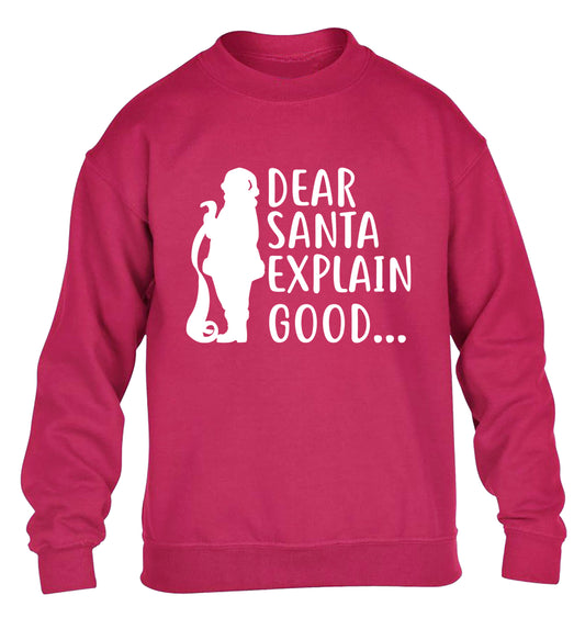 Dear Santa explain good... children's pink sweater 12-13 Years