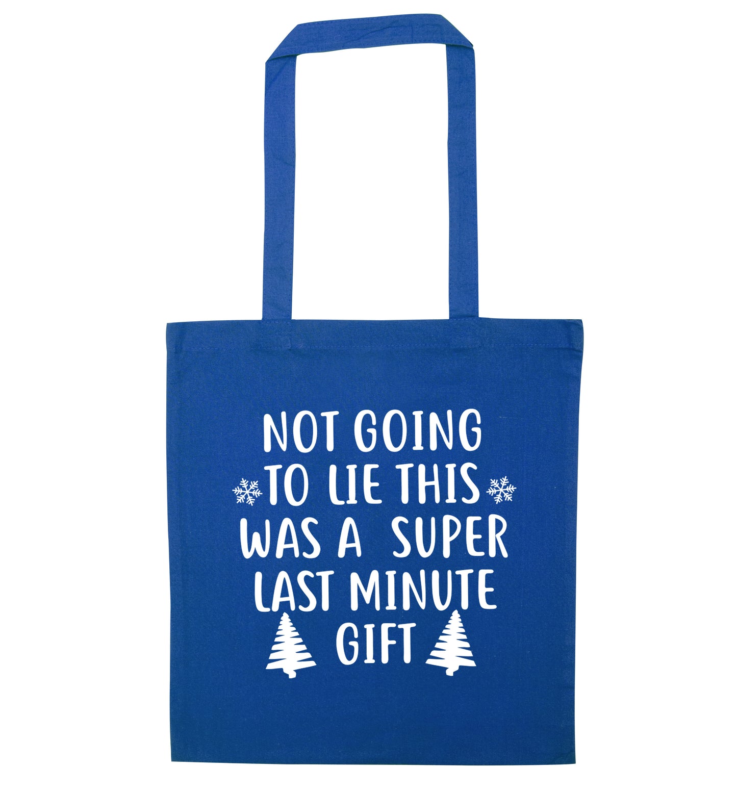 Not going to lie this was a super last minute gift blue tote bag