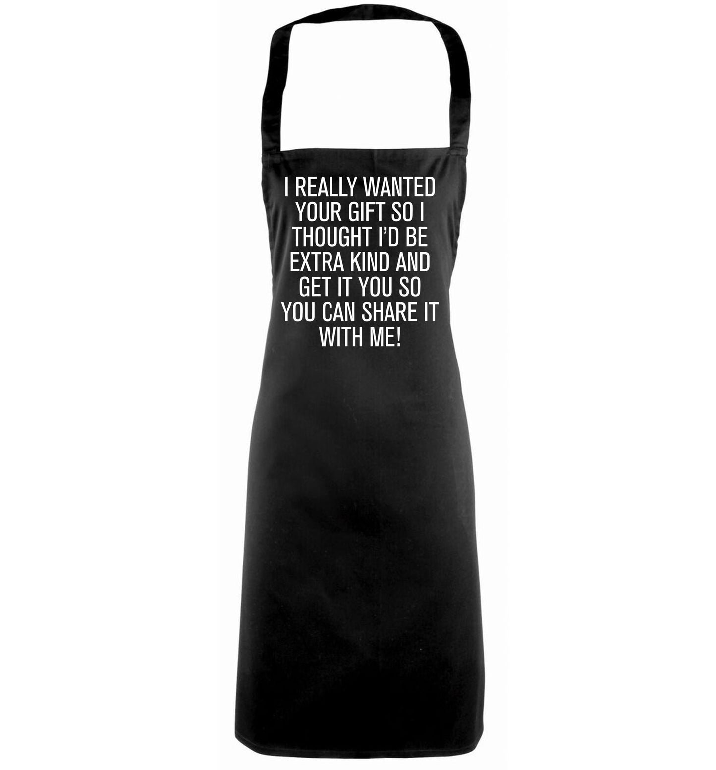 I really wanted your gift black apron