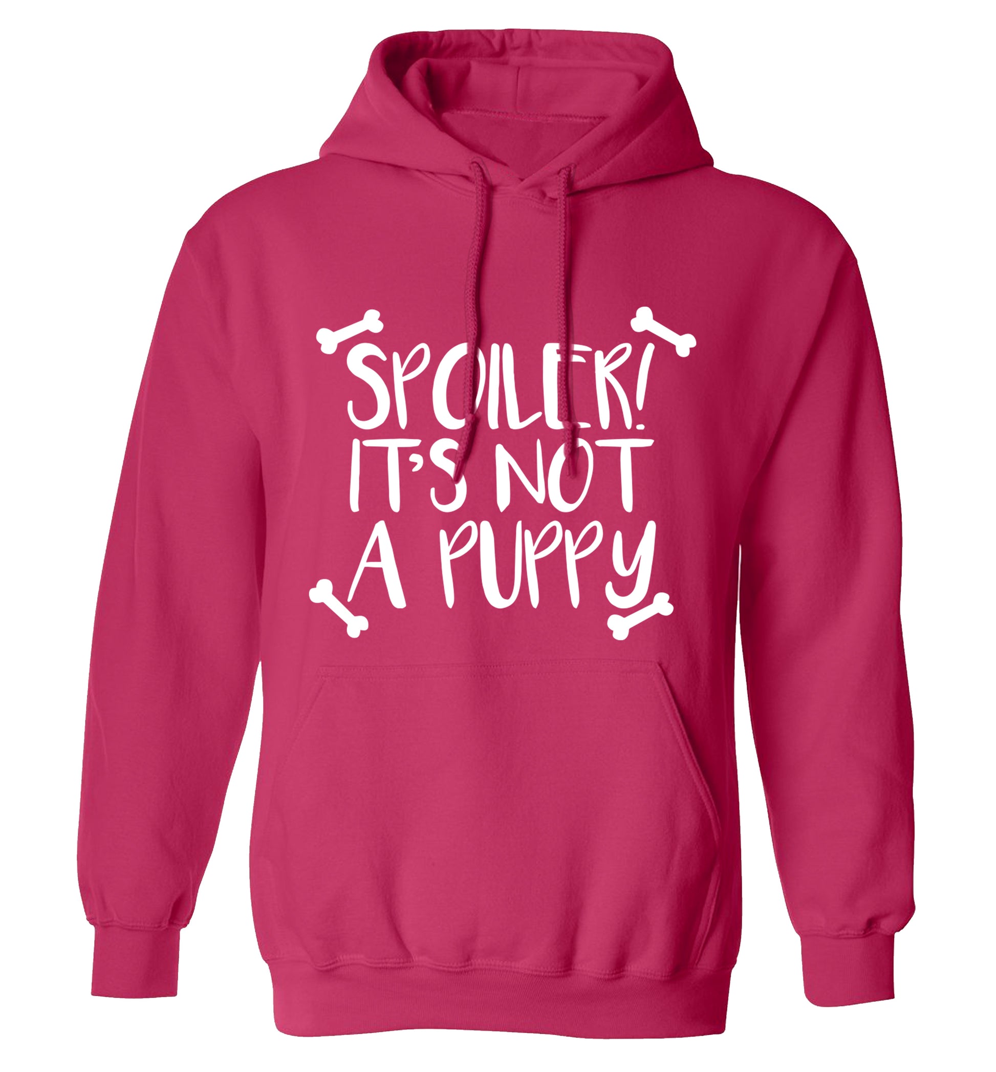 Spoiler it's not a puppy adults unisex pink hoodie 2XL