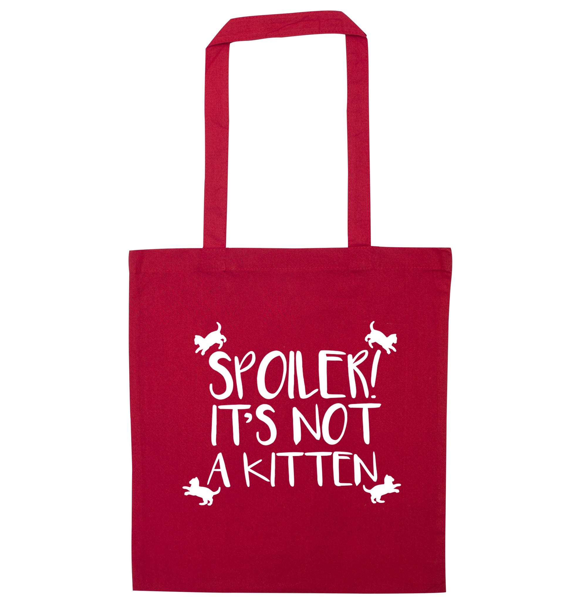 Spoiler it's not a kitten red tote bag
