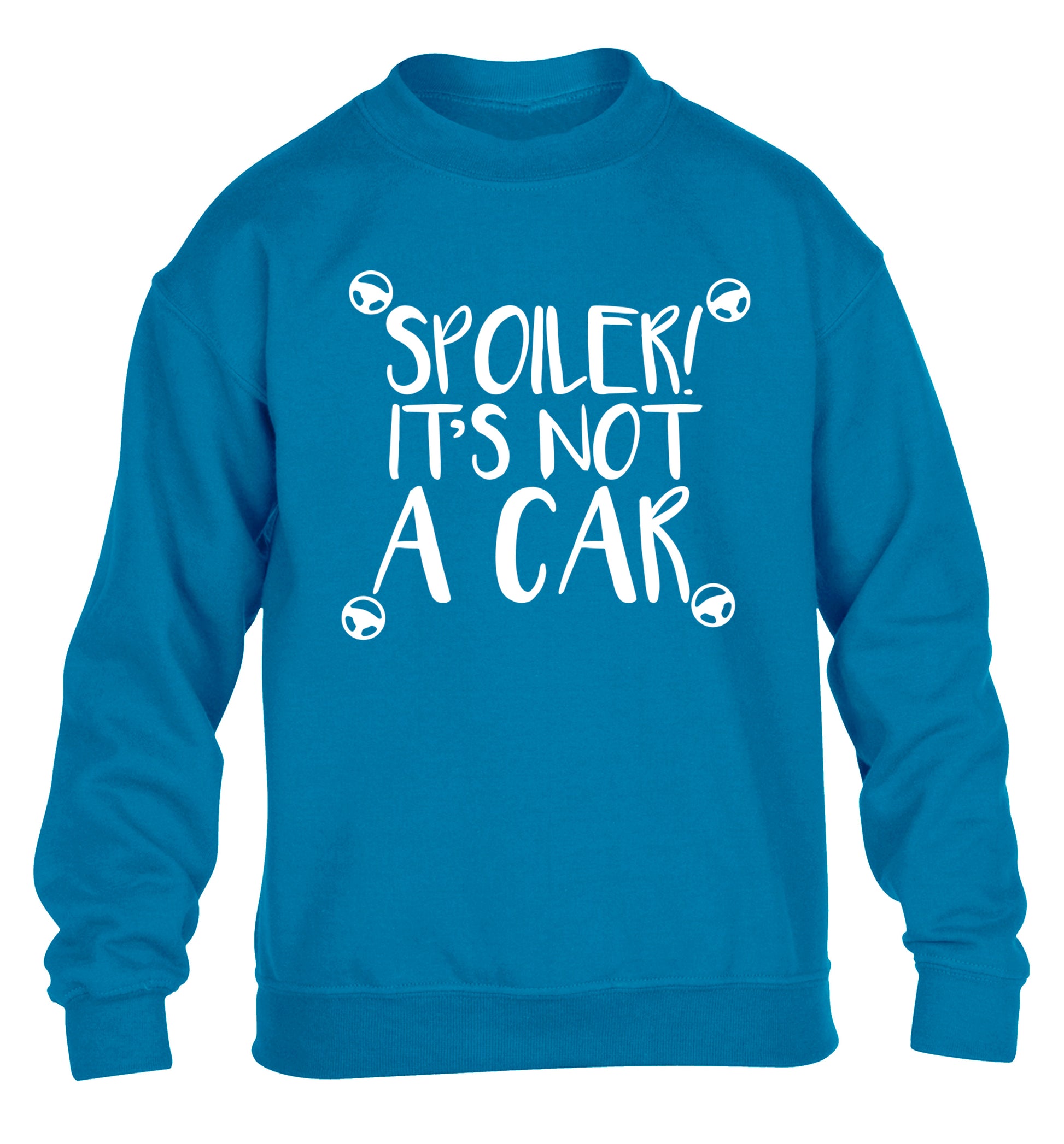 Spoiler it's not a car children's blue sweater 12-13 Years