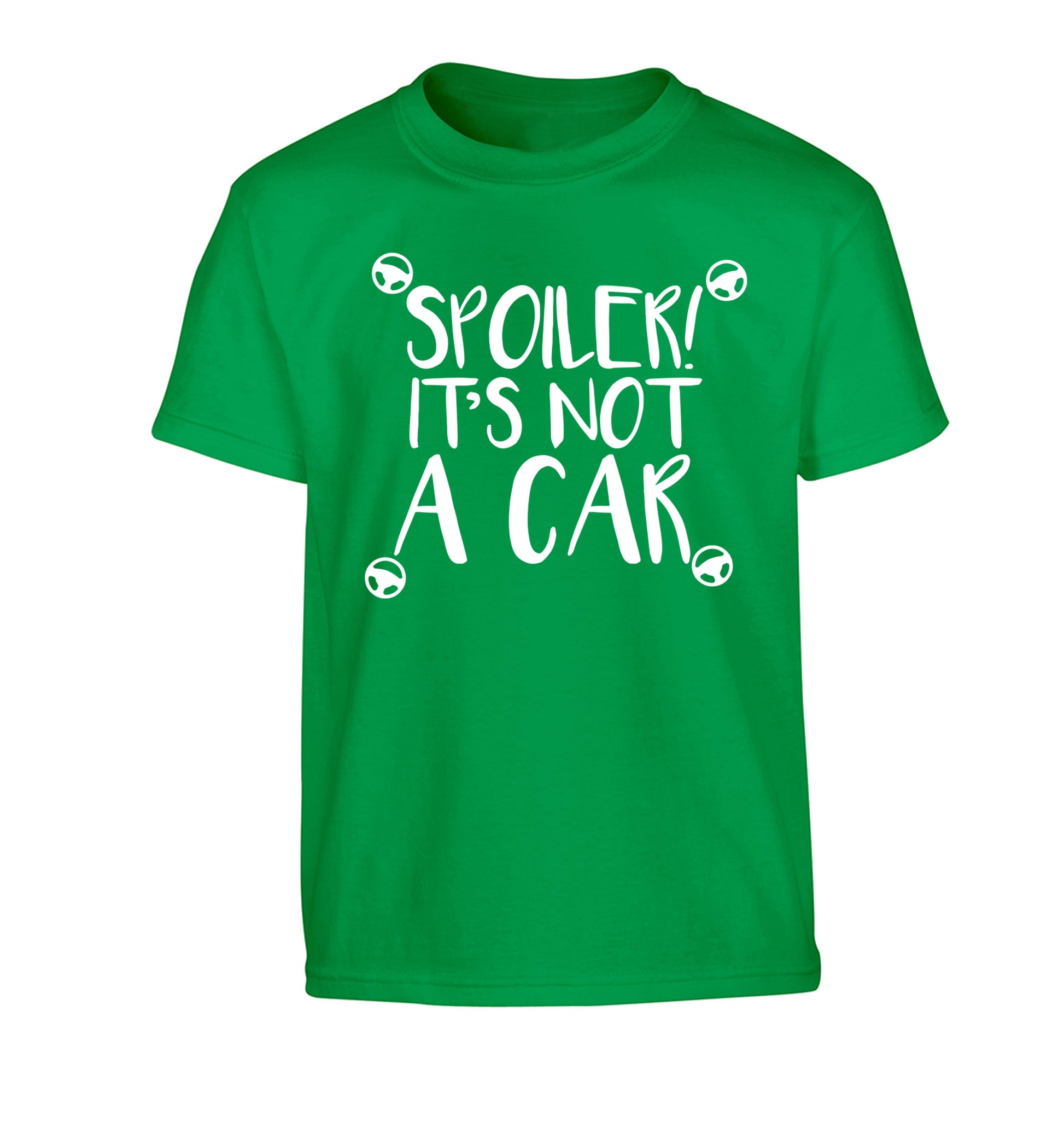 Spoiler it's not a car Children's green Tshirt 12-13 Years