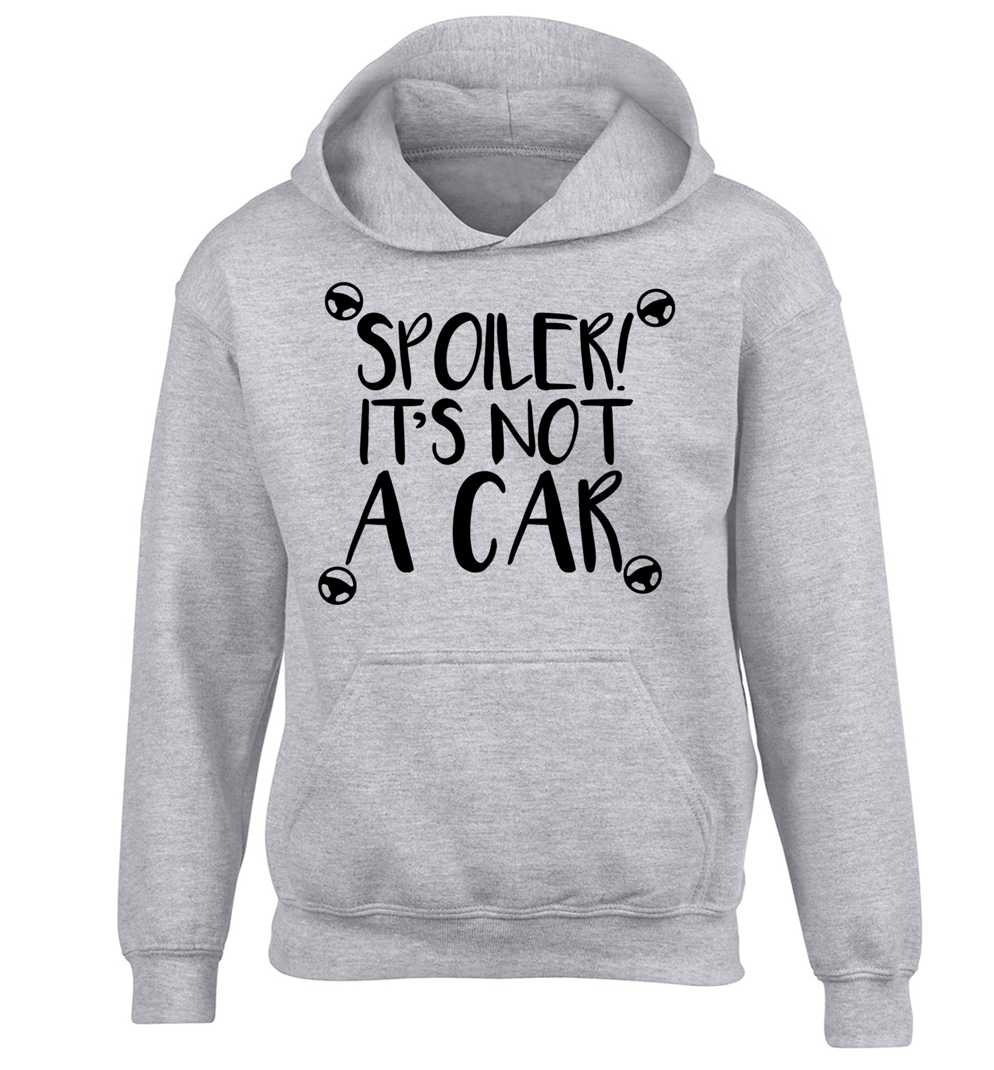 Spoiler it's not a car children's grey hoodie 12-13 Years