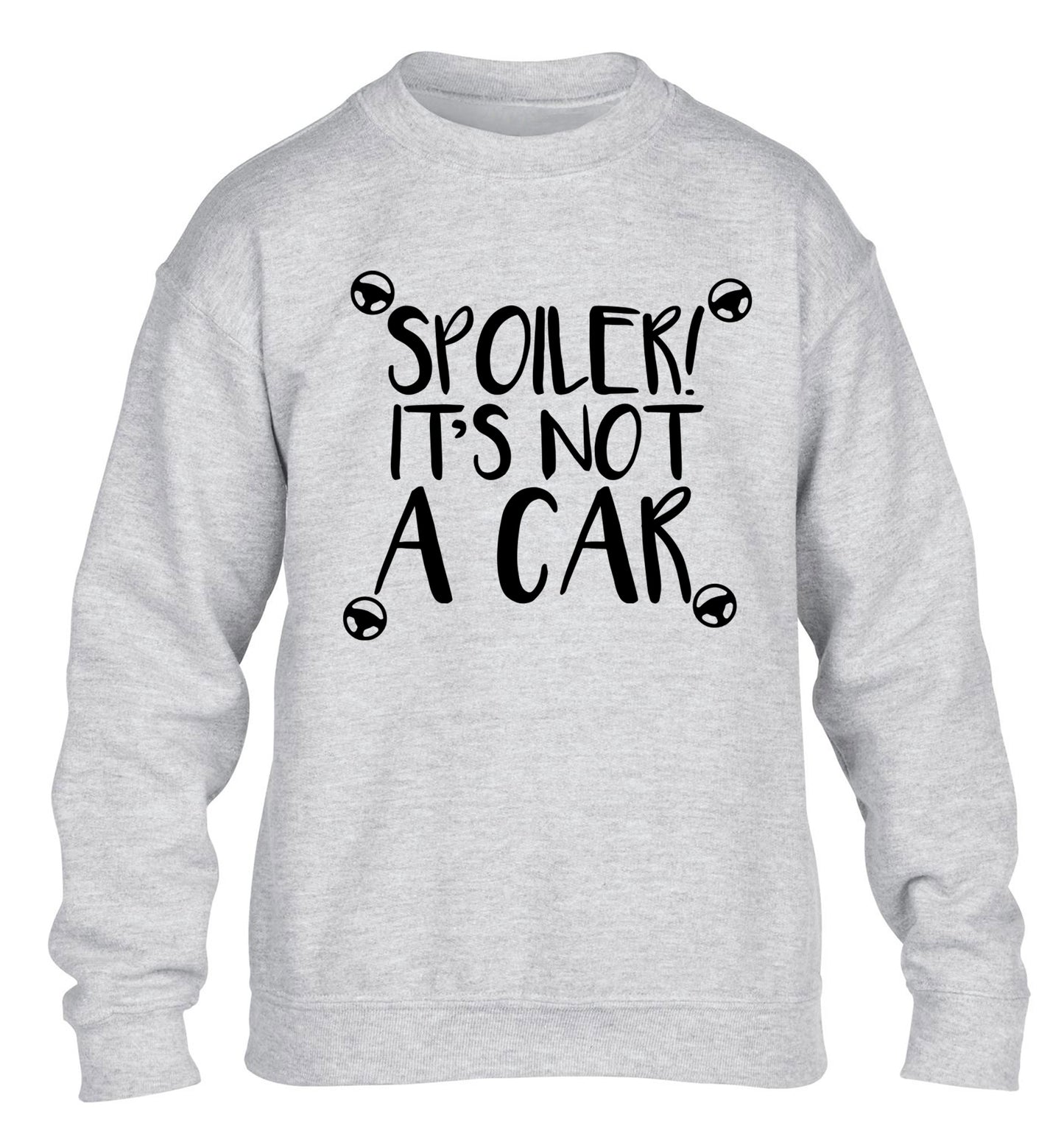 Spoiler it's not a car children's grey sweater 12-13 Years