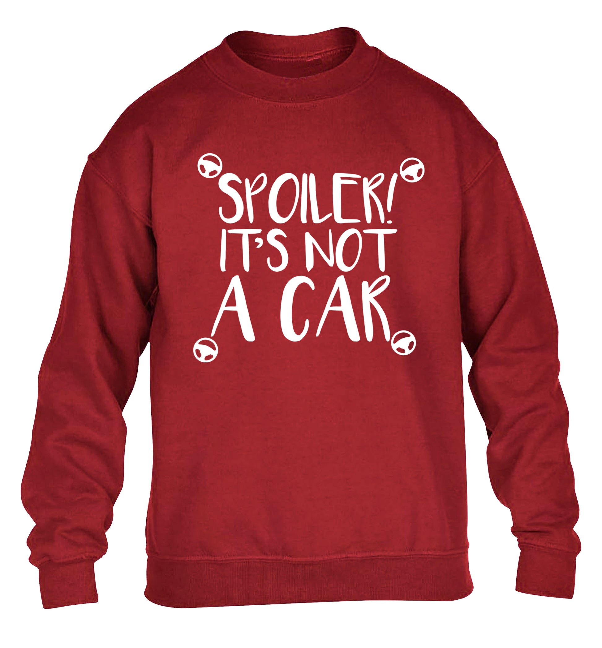 Spoiler it's not a car children's grey sweater 12-13 Years