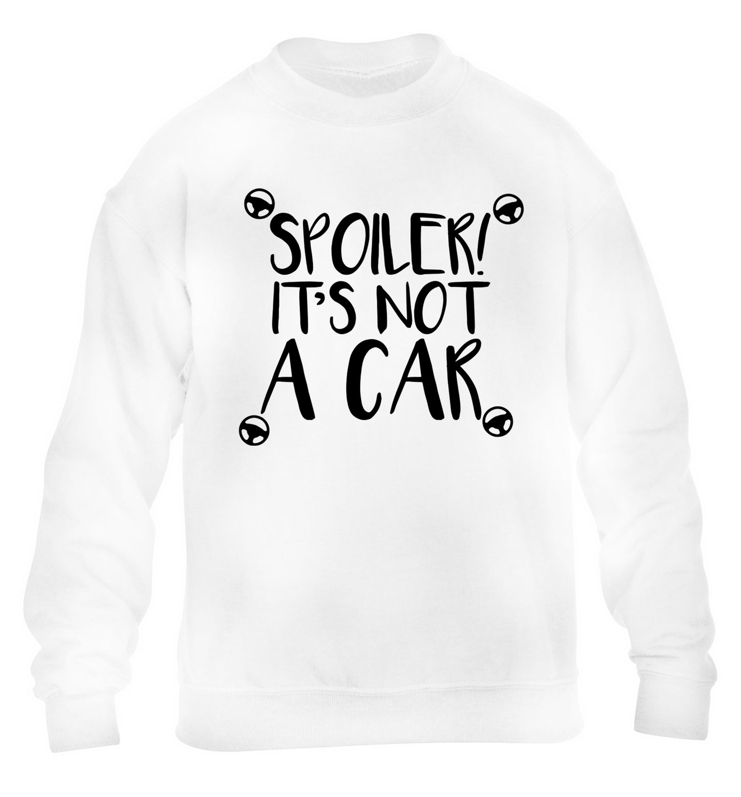 Spoiler it's not a car children's white sweater 12-13 Years