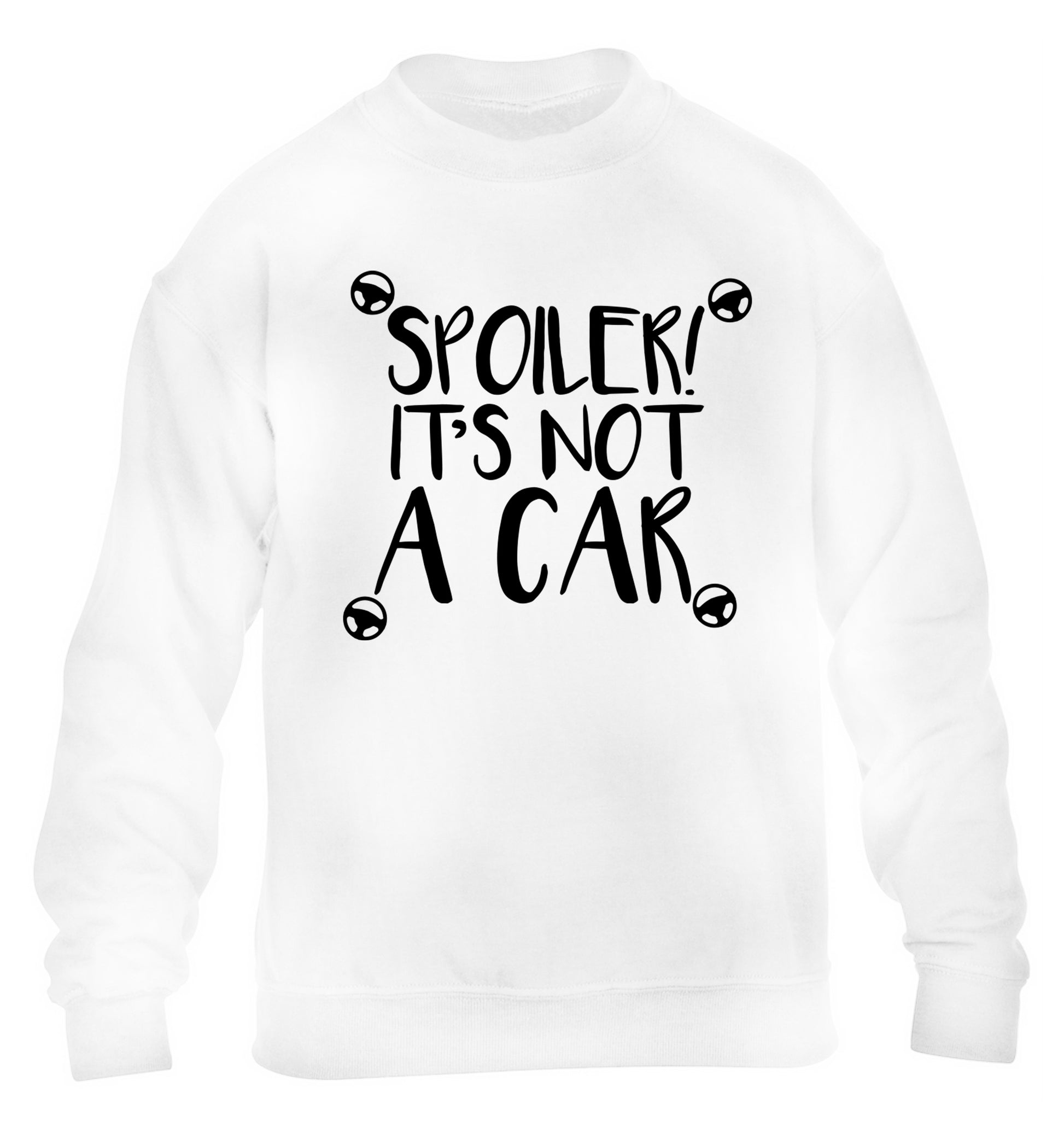 Spoiler it's not a car children's white sweater 12-13 Years