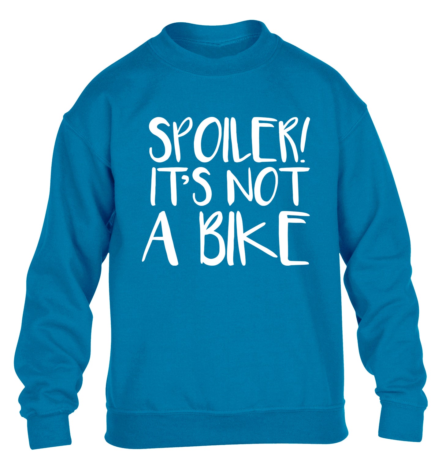 Spoiler it's not a bike children's blue sweater 12-13 Years