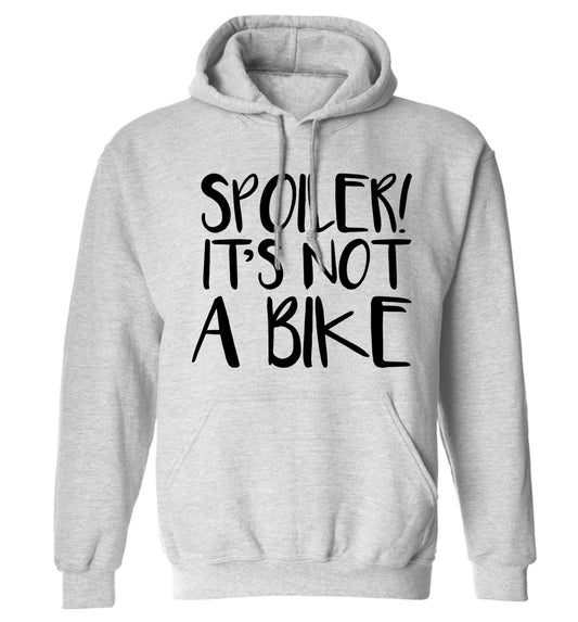 Spoiler it's not a bike adults unisex grey hoodie 2XL