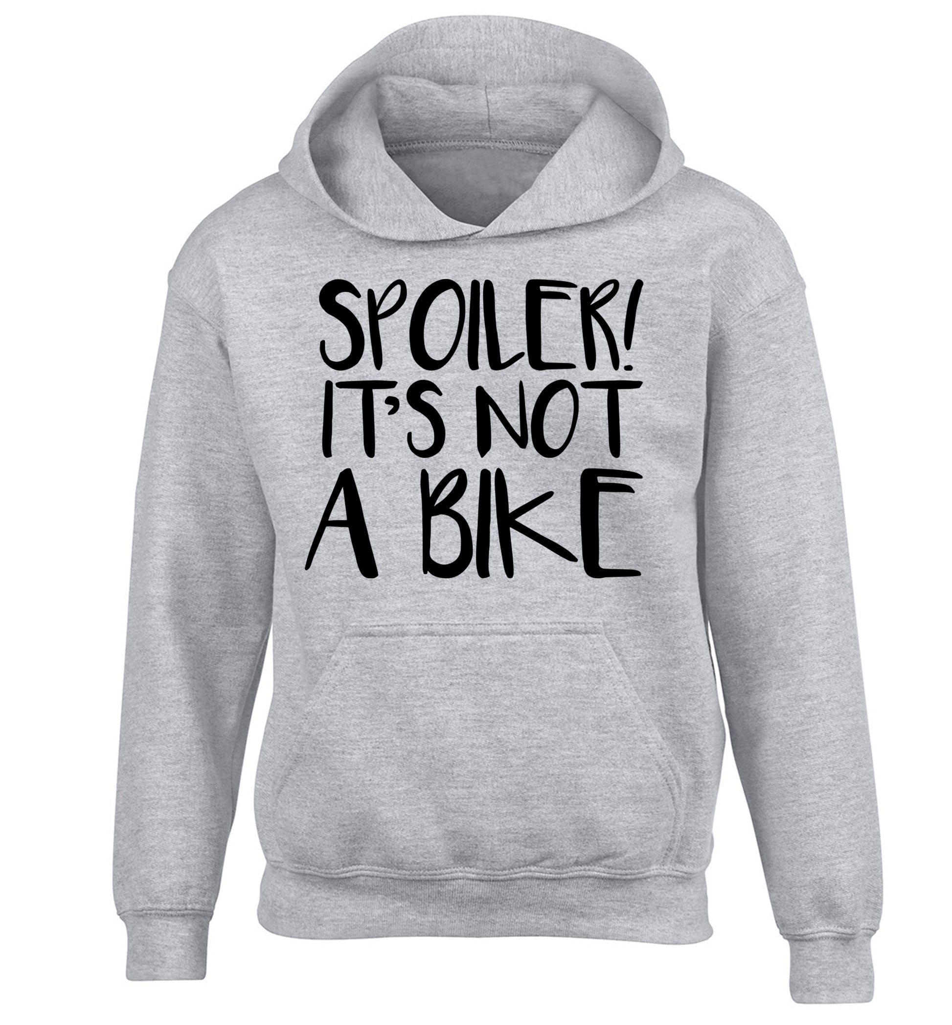 Spoiler it's not a bike children's grey hoodie 12-13 Years