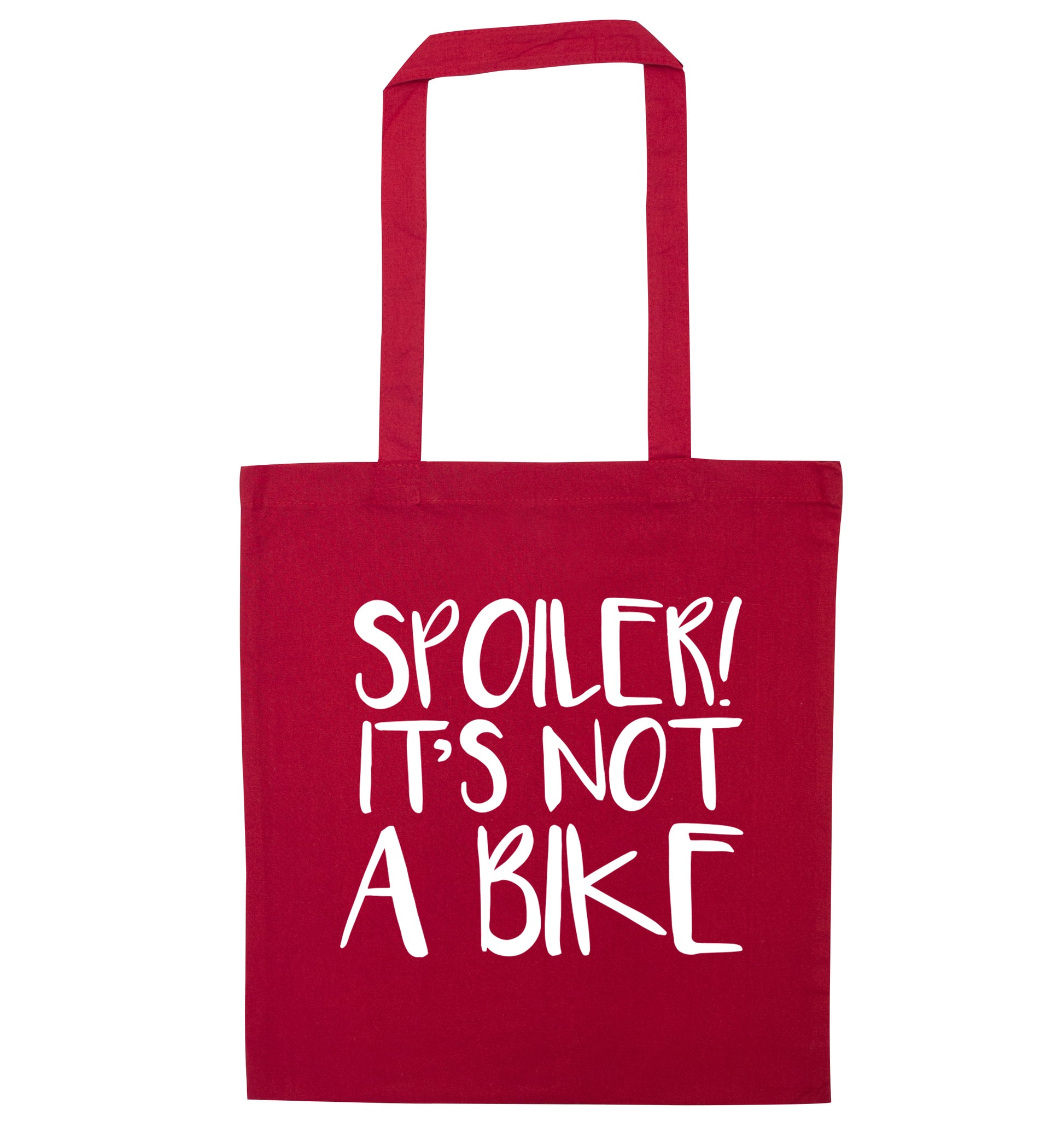 Spoiler it's not a bike red tote bag