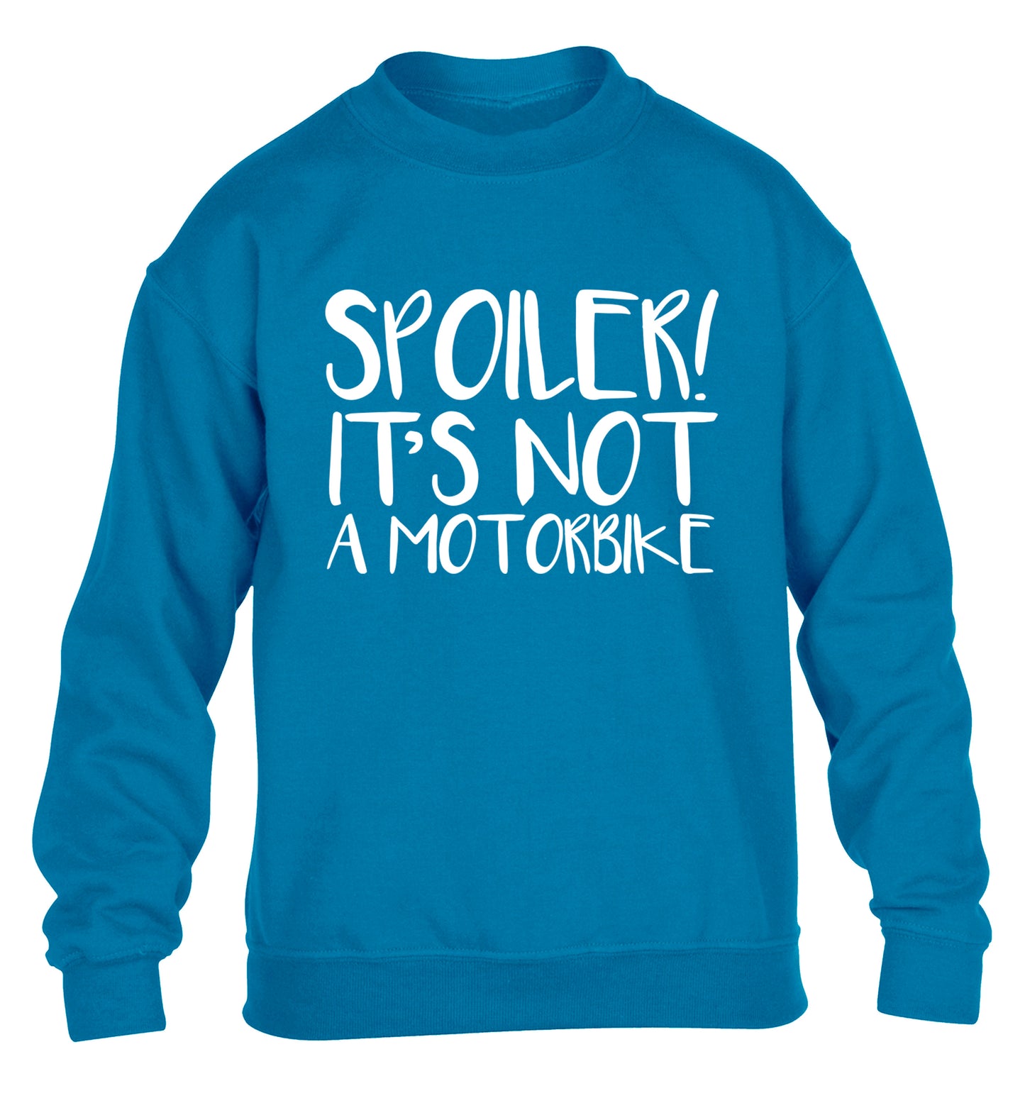 Spoiler it's not a motorbike children's blue sweater 12-13 Years