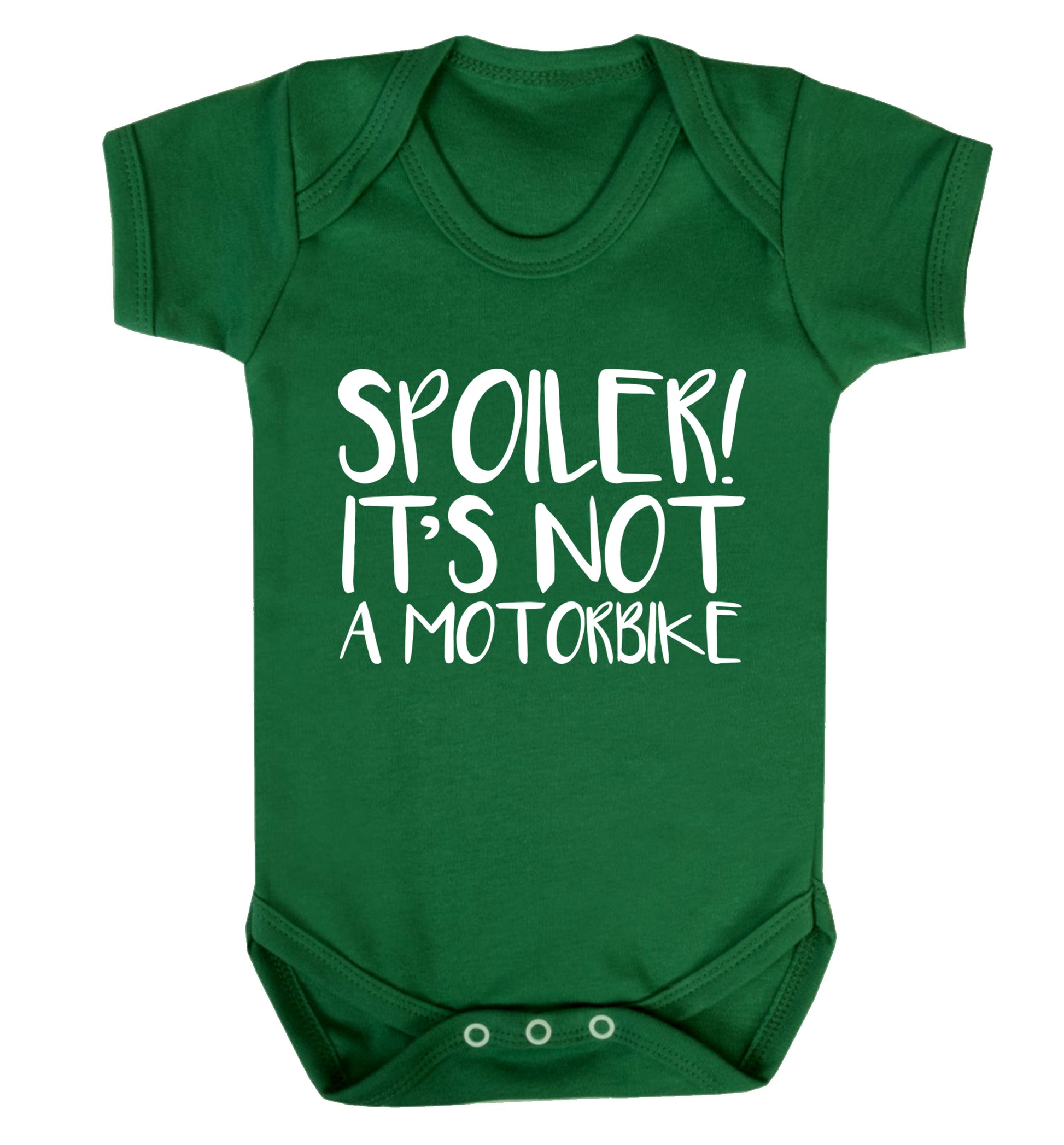 Spoiler it's not a motorbike Baby Vest green 18-24 months