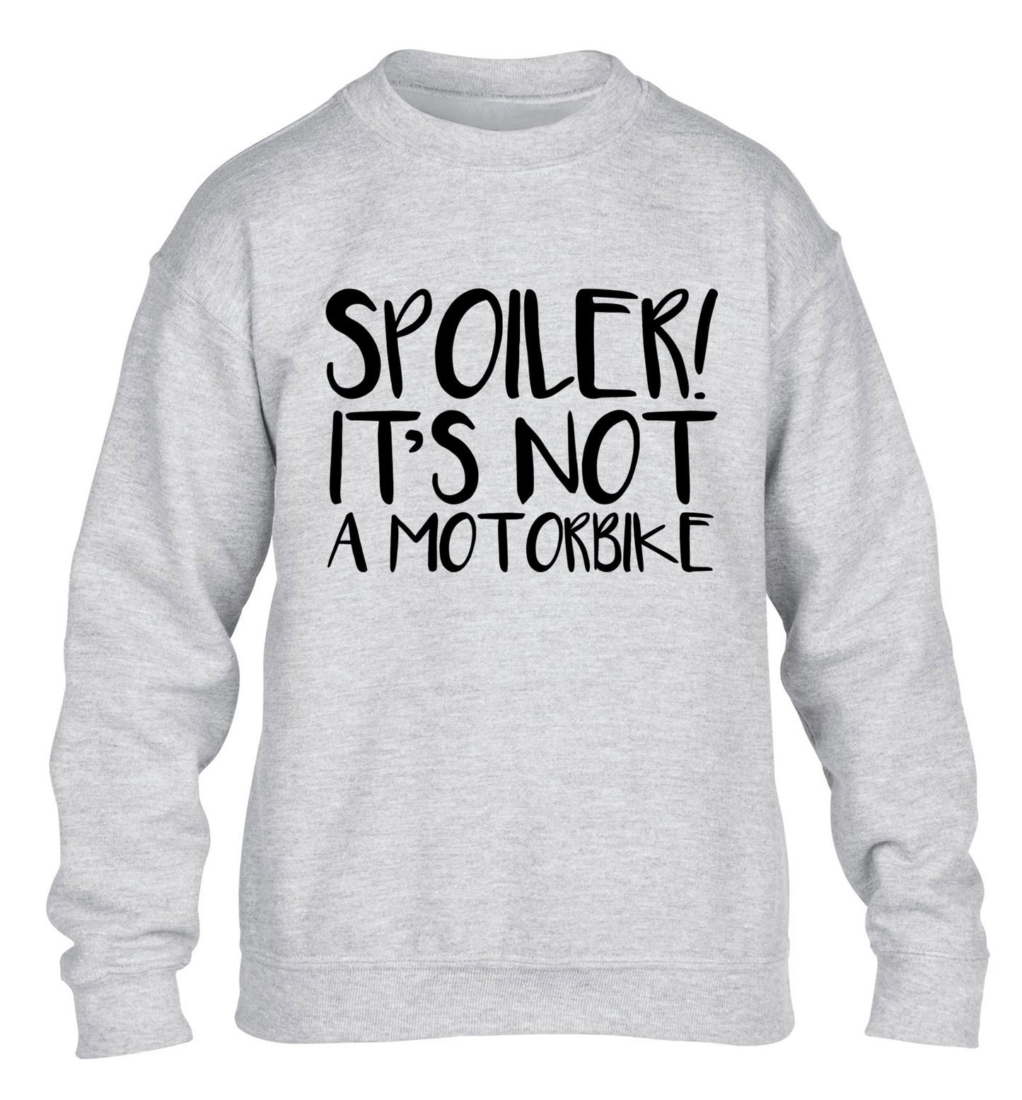 Spoiler it's not a motorbike children's grey sweater 12-13 Years