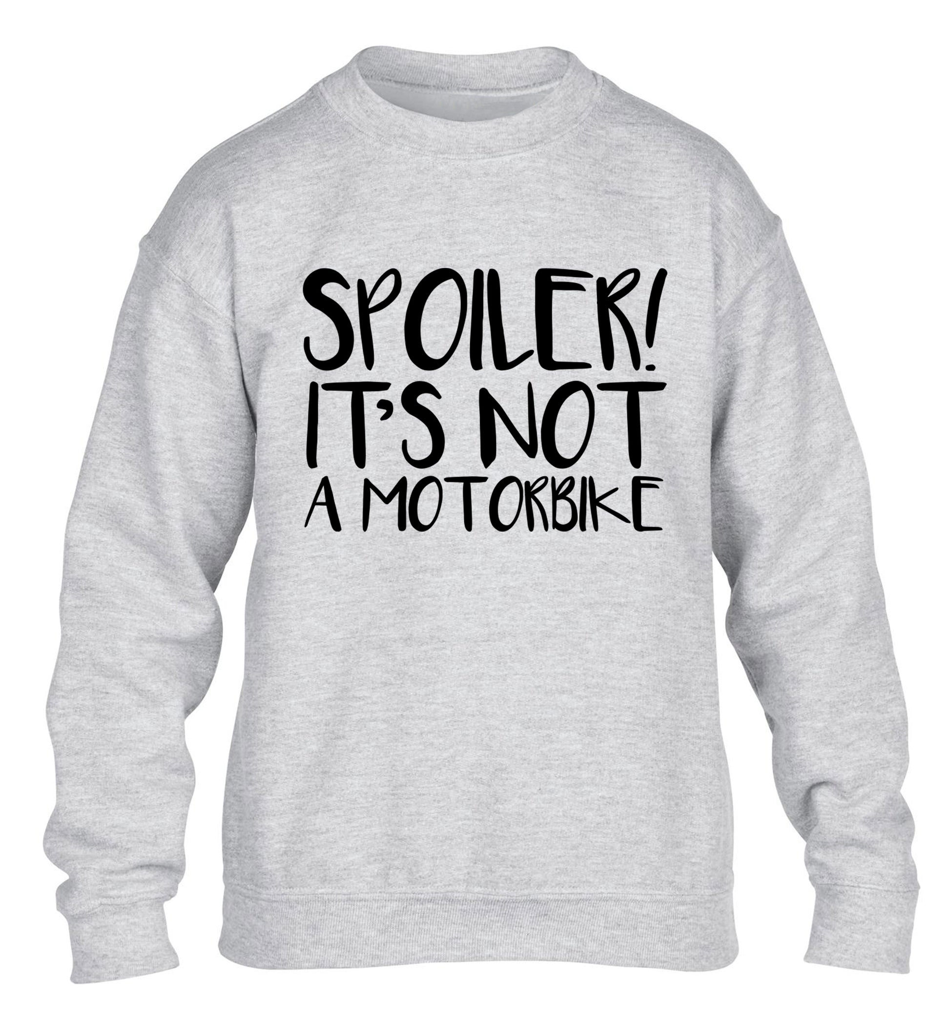 Spoiler it's not a motorbike children's grey sweater 12-13 Years