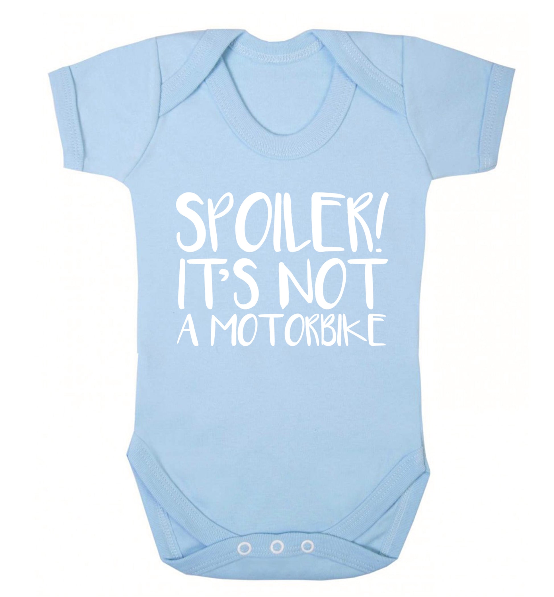 Spoiler it's not a motorbike Baby Vest pale blue 18-24 months