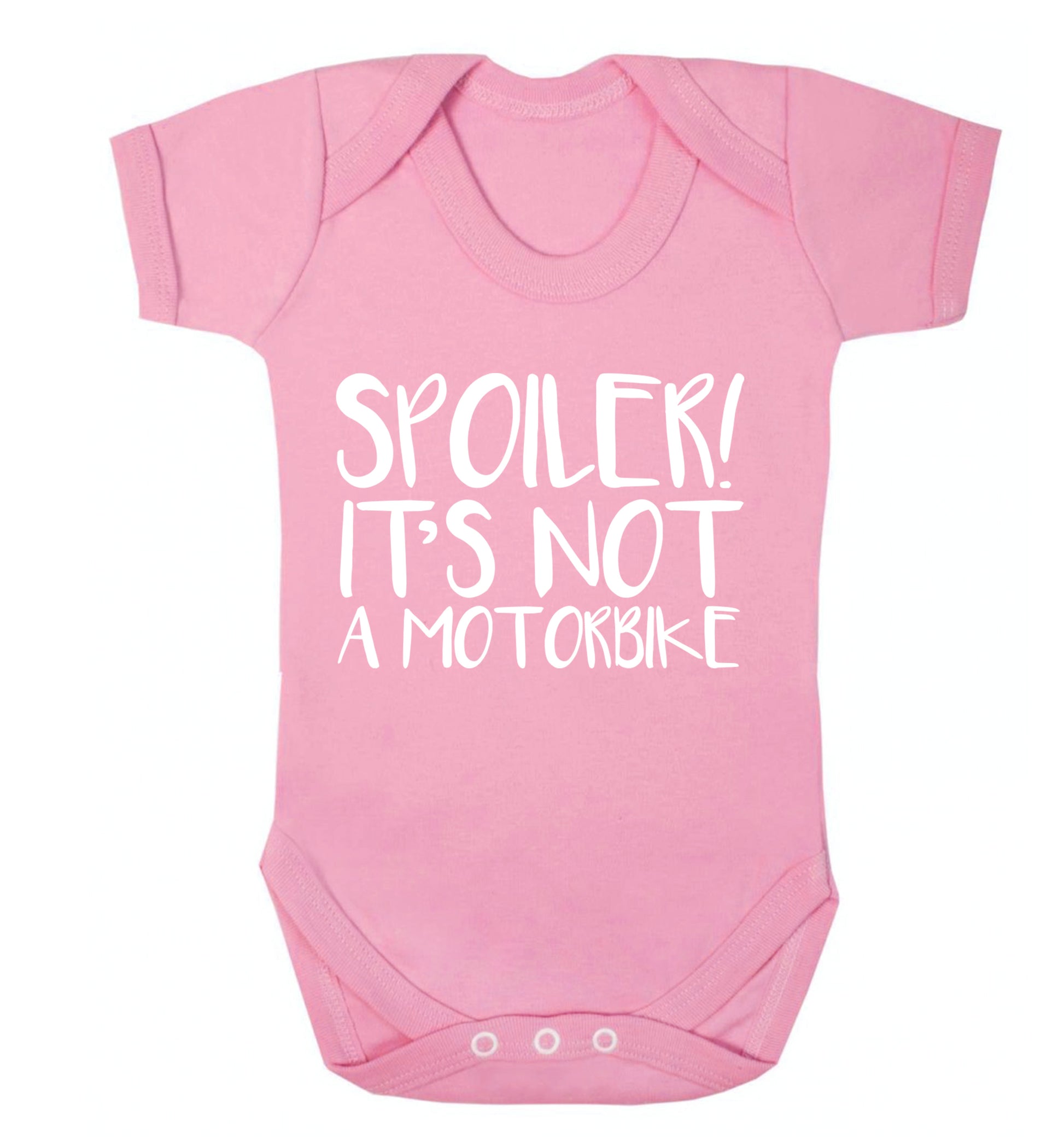 Spoiler it's not a motorbike Baby Vest pale pink 18-24 months