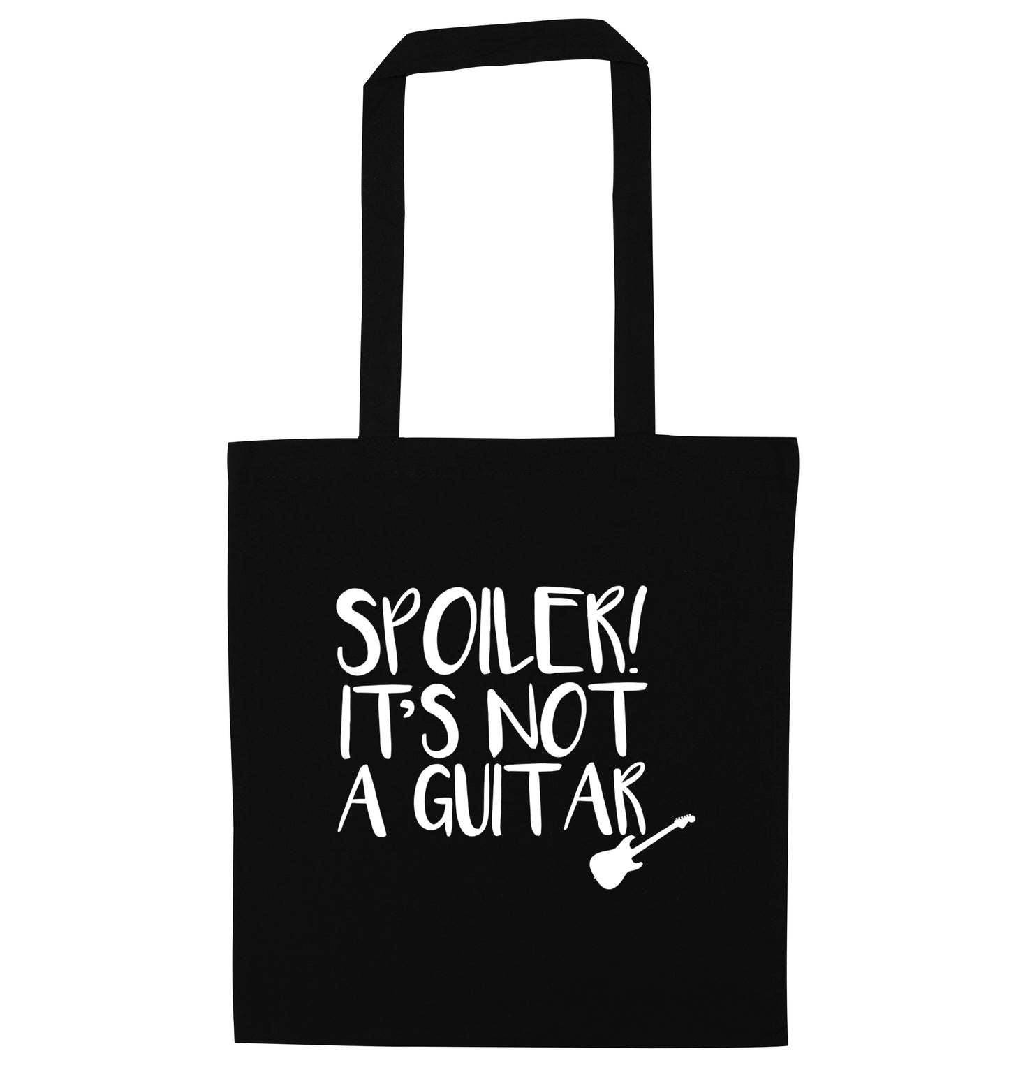 Spoiler it's not a guitar black tote bag
